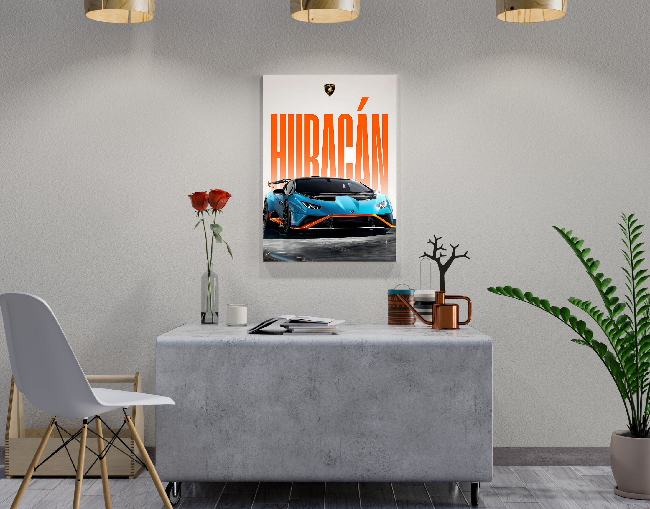 "HURACAN - LAMBORGHINI"- Shiny & Sturdy Metallic Poster Art That Pops & Sticks