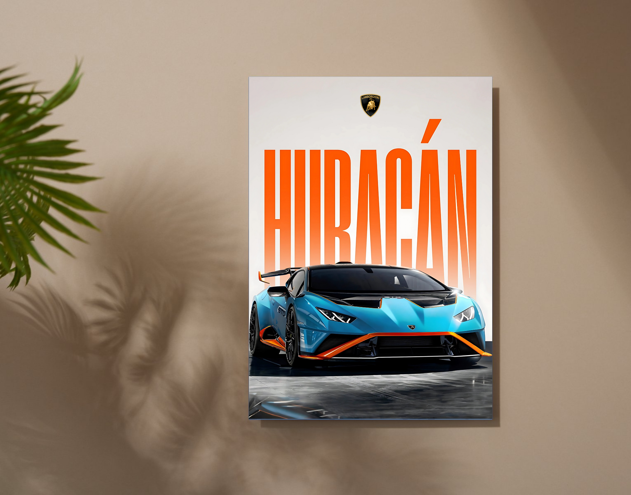 "HURACAN - LAMBORGHINI"- Shiny & Sturdy Metallic Poster Art That Pops & Sticks