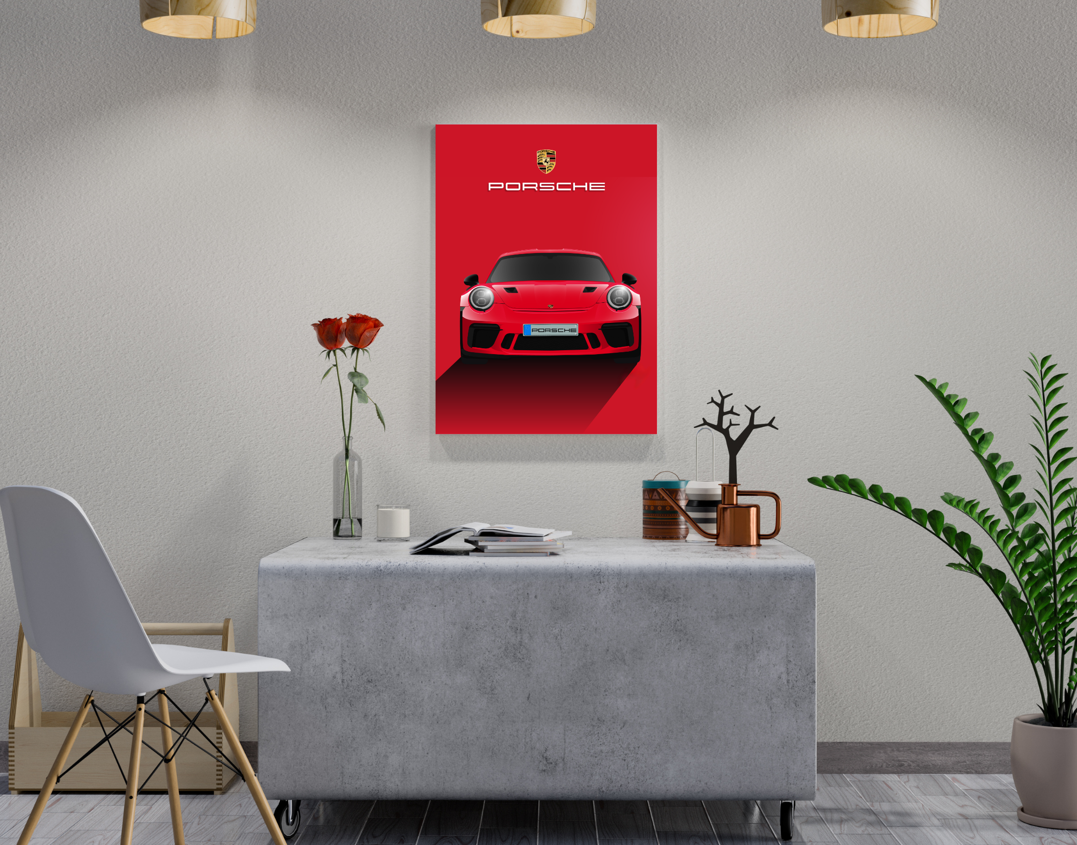 "Blood Red Porsche"- Shiny & Sturdy Metallic Poster Art That Pops & Sticks