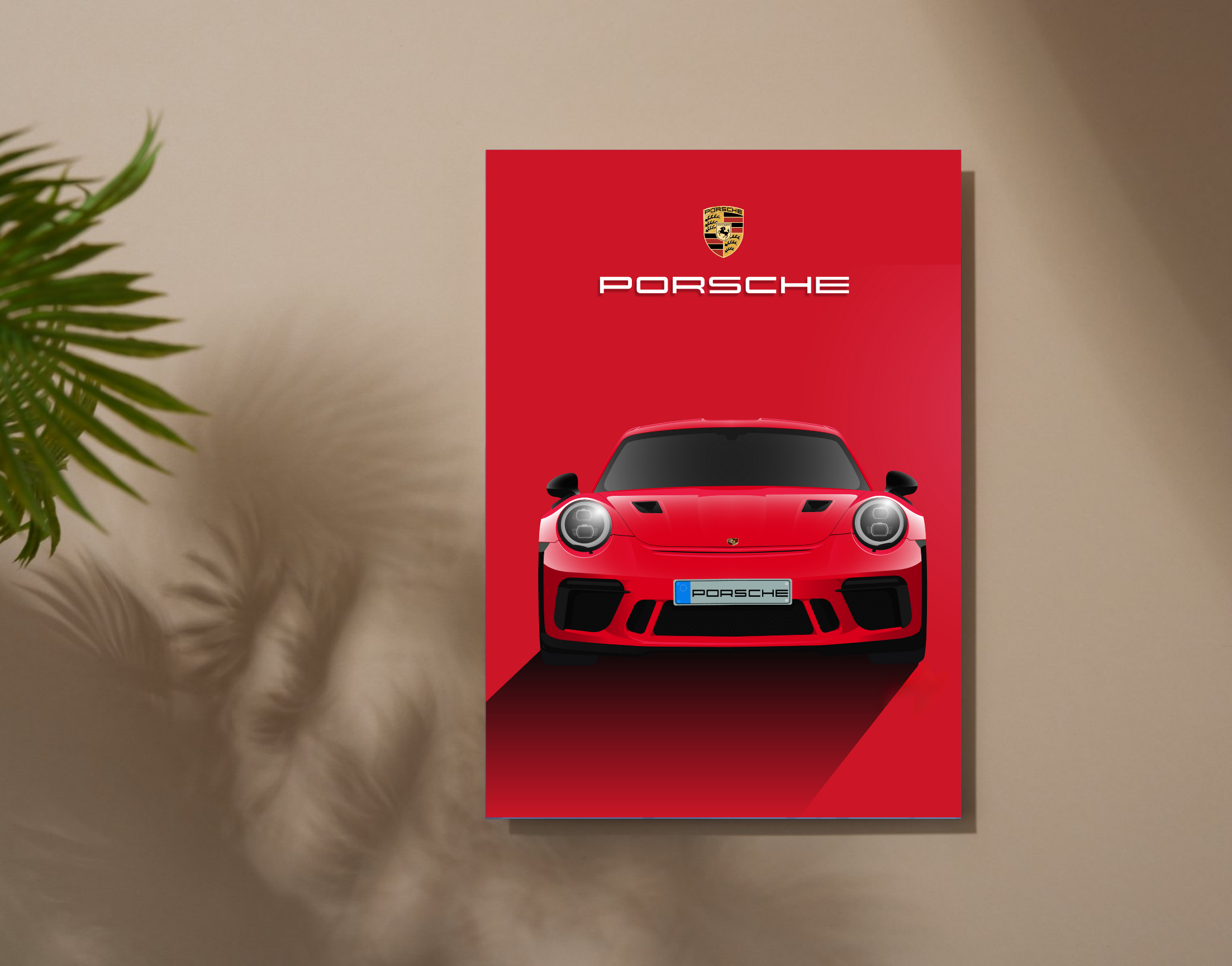 "Blood Red Porsche"- Shiny & Sturdy Metallic Poster Art That Pops & Sticks
