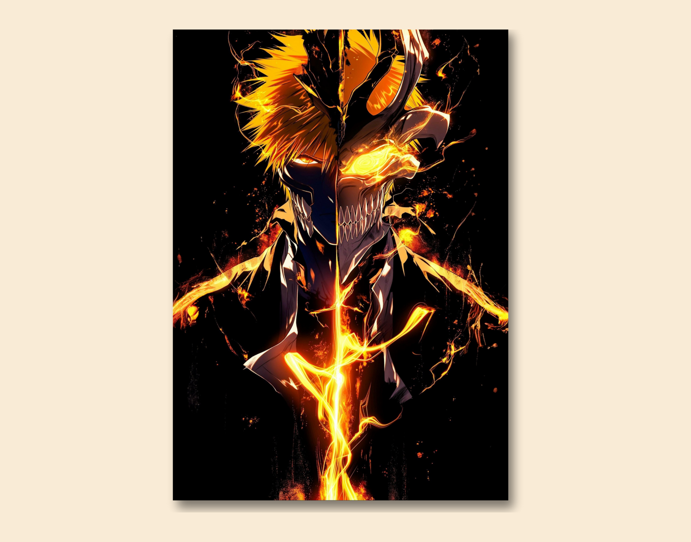 "ICHIGO-KUROSAKI"- Shiny & Sturdy Metallic Poster Art That Pops & Sticks