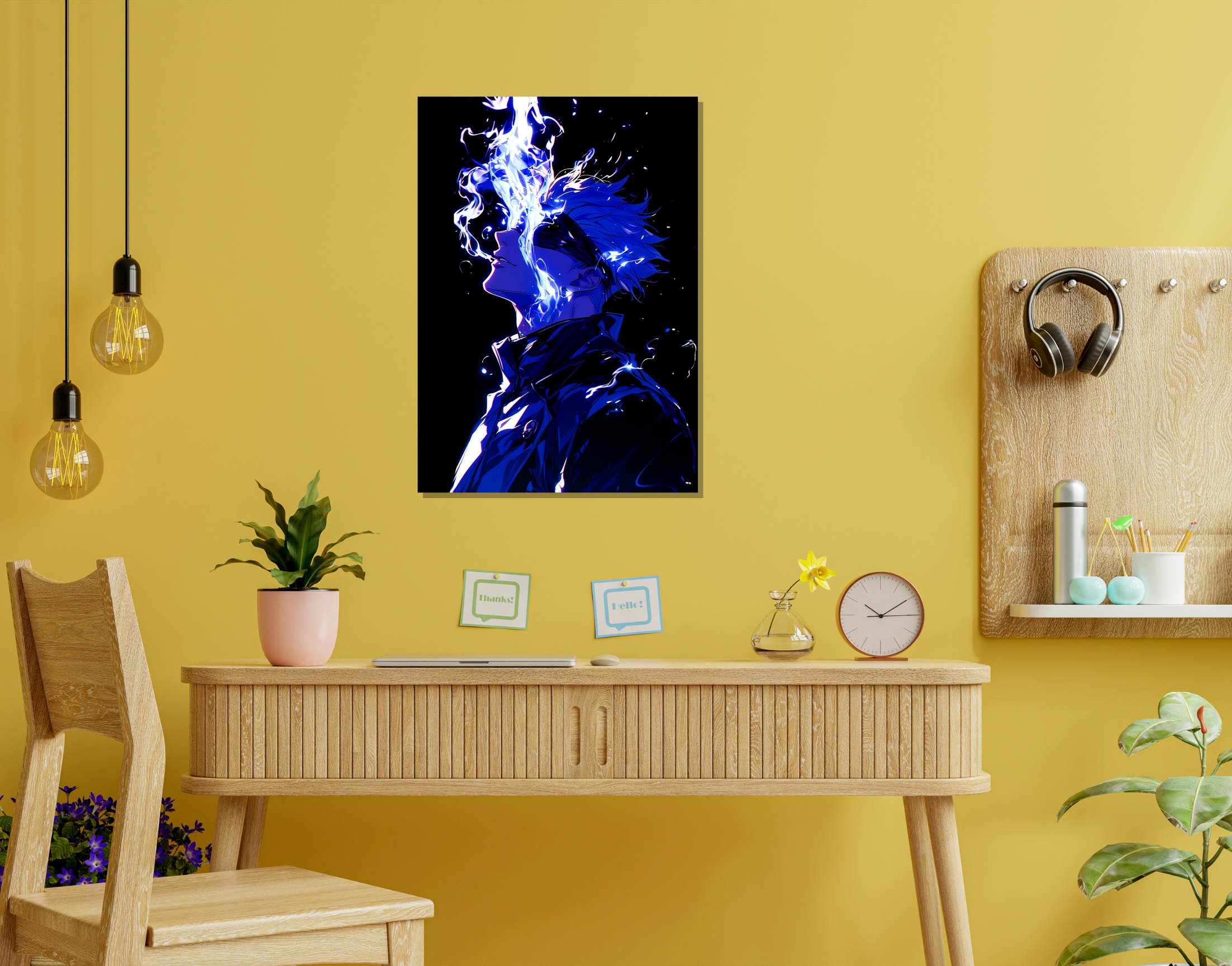 "SATORU GOJO : MANGA SERIES "- Shiny & Sturdy Metallic Poster Art That Pops & Sticks