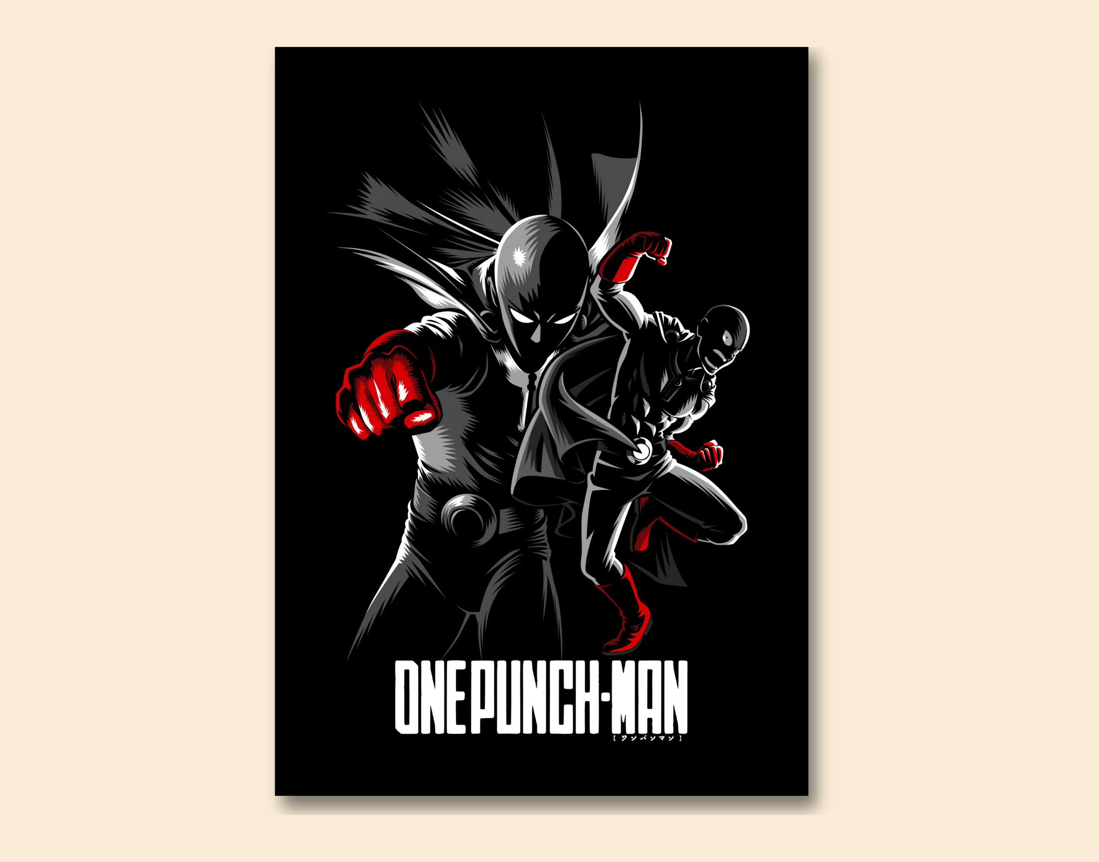 "ONE PUNCH MAN"- Shiny & Sturdy Metallic Poster Art That Pops & Sticks