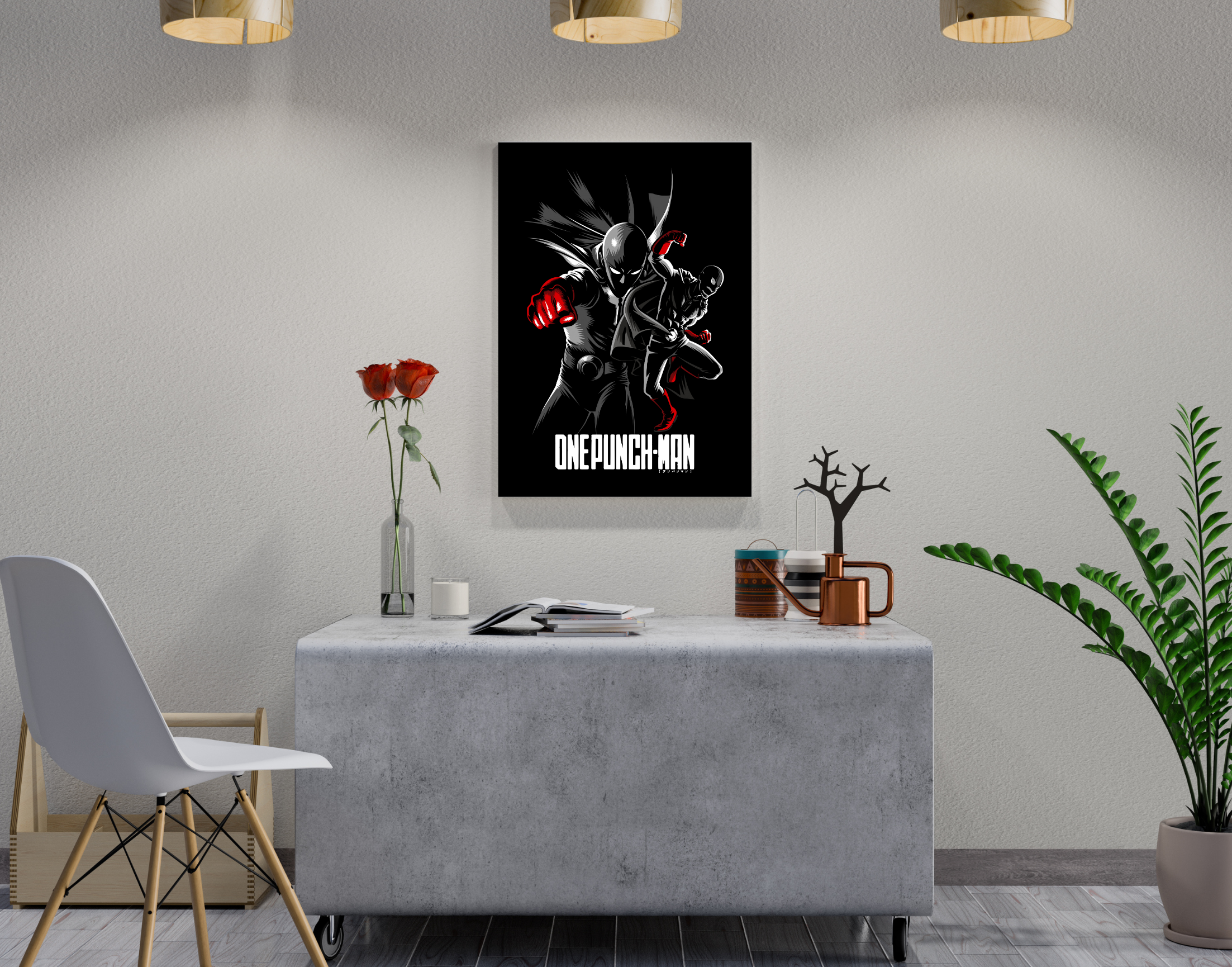 "ONE PUNCH MAN"- Shiny & Sturdy Metallic Poster Art That Pops & Sticks