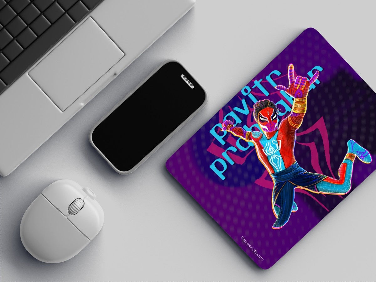 "PAVITR PRABHAKAR- SPIDER VERSE" Mousepad Enhance Your Workspace with Style