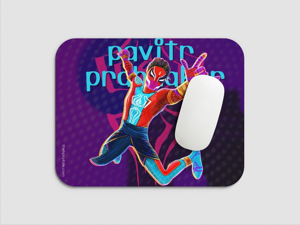 "PAVITR PRABHAKAR- SPIDER VERSE" Mousepad Enhance Your Workspace with Style