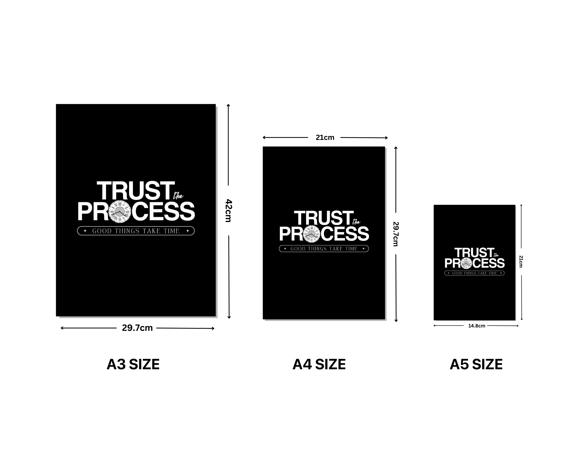 "TRUST THE PROCESS"- Shiny & Sturdy Metallic Poster Art That Pops & Sticks (Literally!)