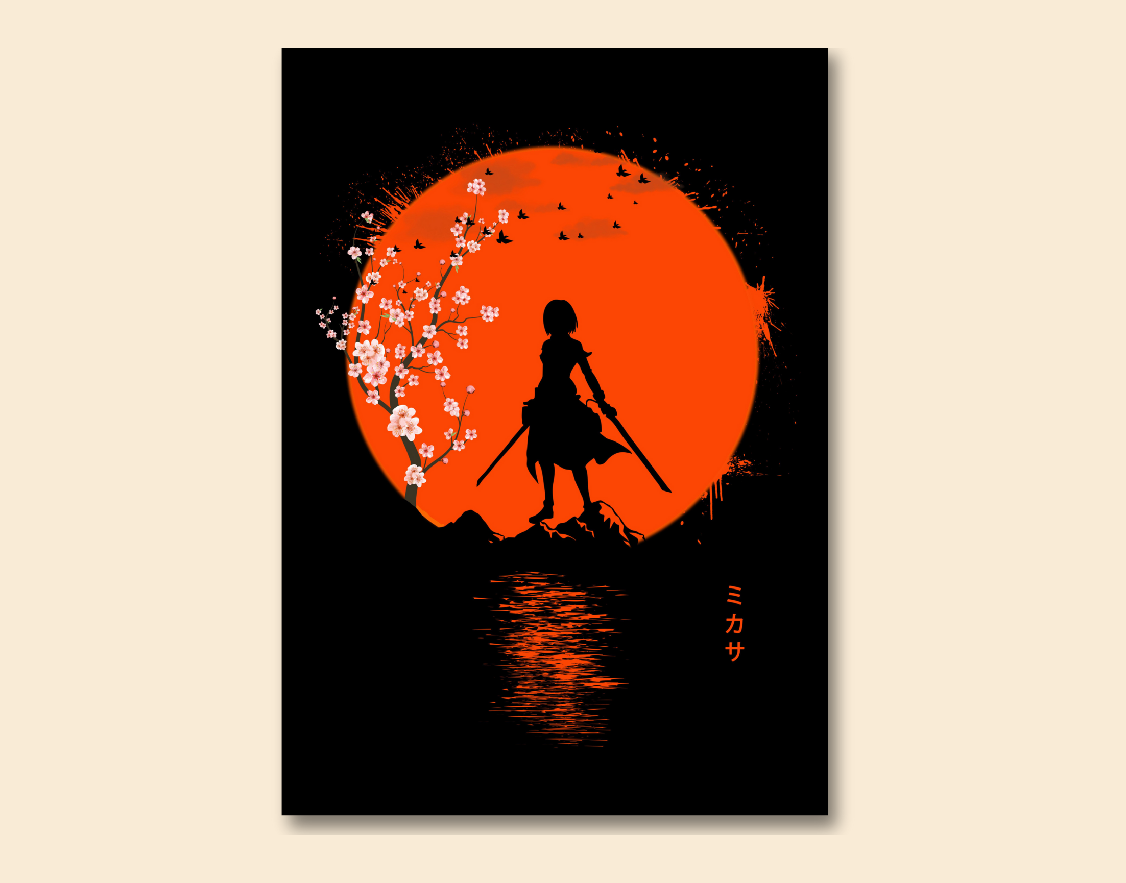 "MIKASA ACKERMAN"- Shiny & Sturdy Metallic Poster Art That Pops & Sticks