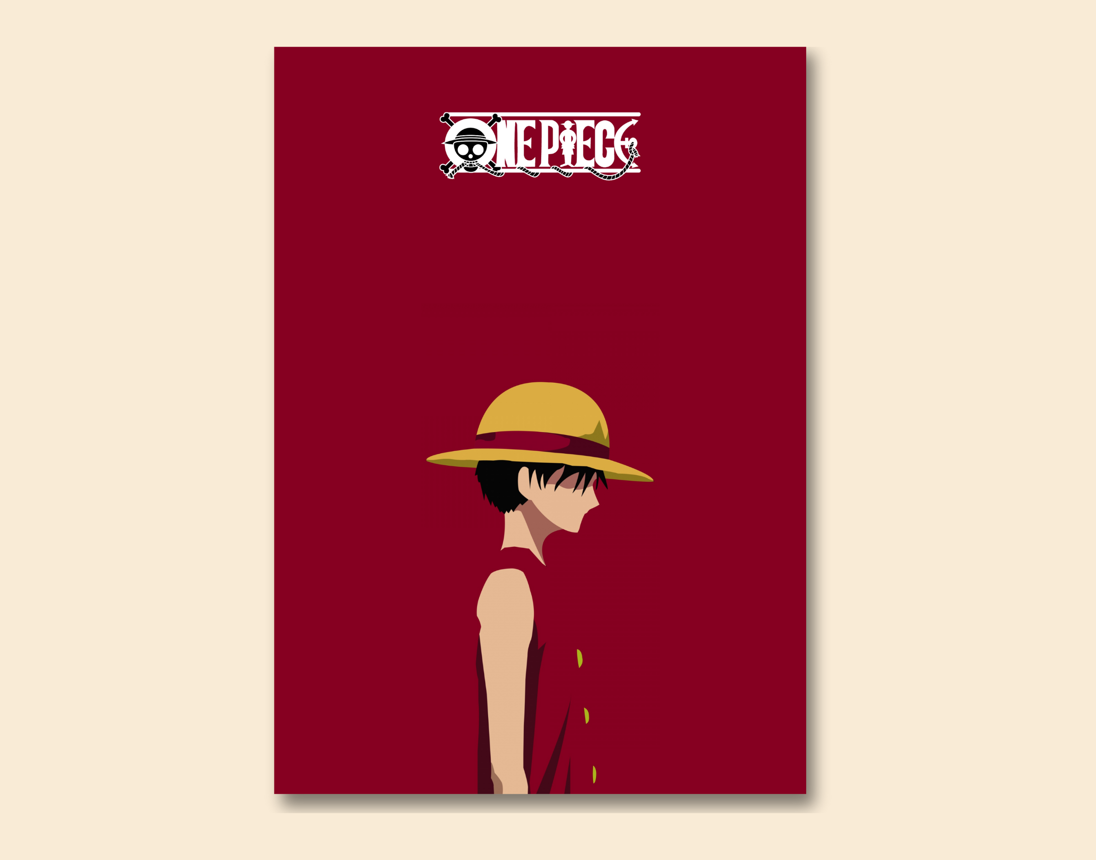 "MONKEY D LUFFY -ONE PIECE"- Shiny & Sturdy Metallic Poster Art That Pops & Sticks