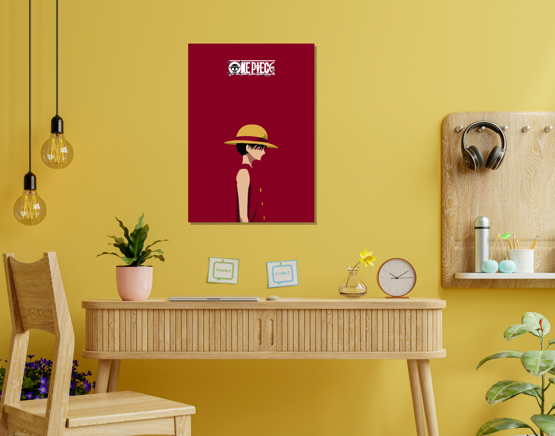 "MONKEY D LUFFY -ONE PIECE"- Shiny & Sturdy Metallic Poster Art That Pops & Sticks
