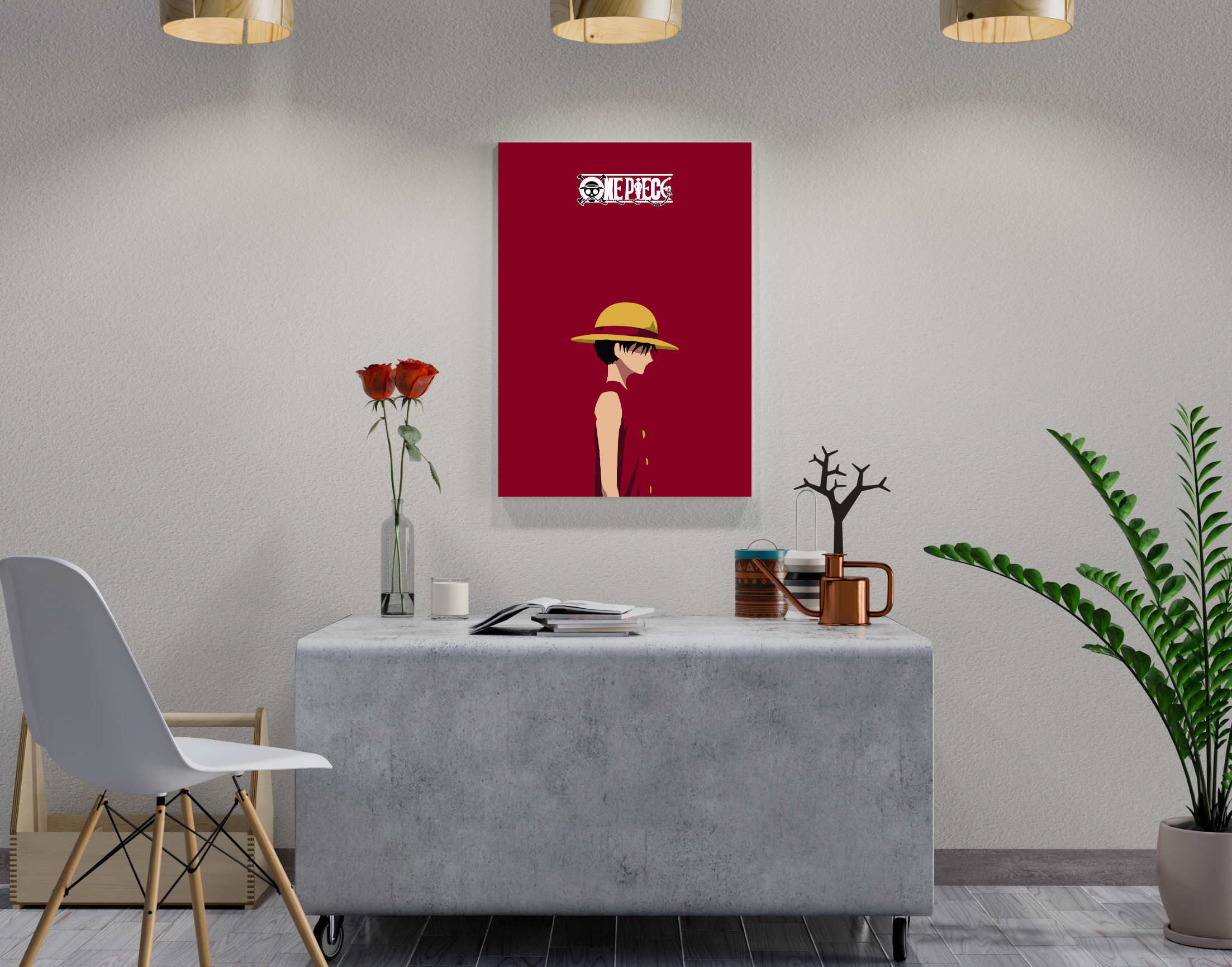 "MONKEY D LUFFY -ONE PIECE"- Shiny & Sturdy Metallic Poster Art That Pops & Sticks