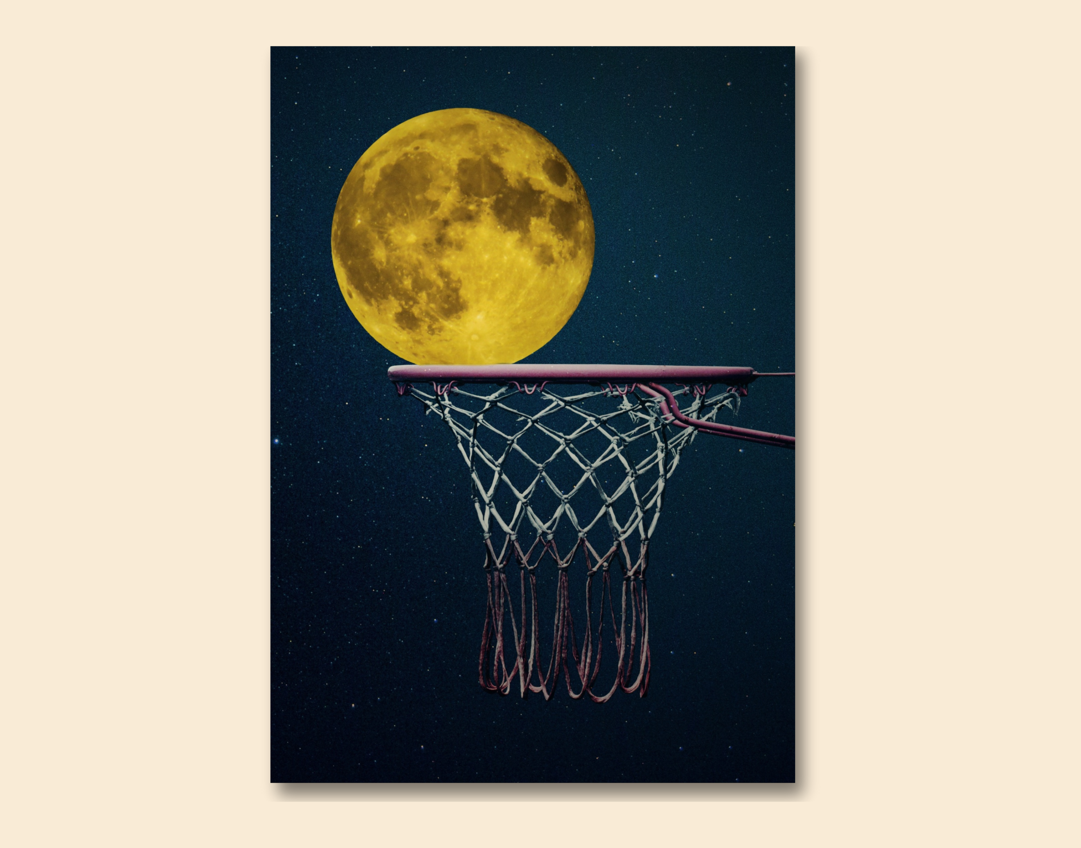 "GAME WITH THE MOON"- Shiny & Sturdy Metallic Poster Art That Pops & Sticks