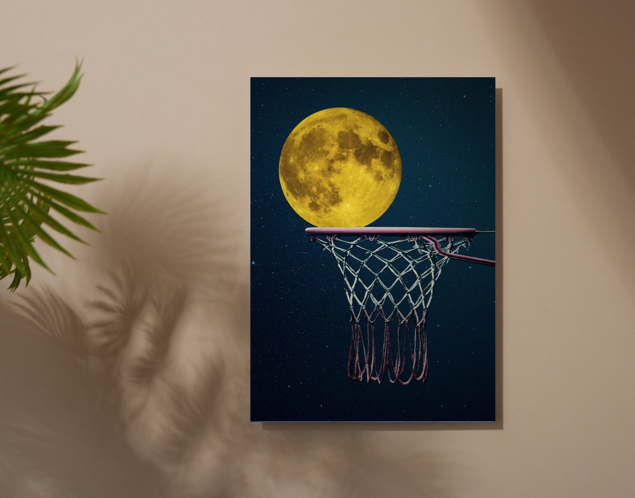 "GAME WITH THE MOON"- Shiny & Sturdy Metallic Poster Art That Pops & Sticks