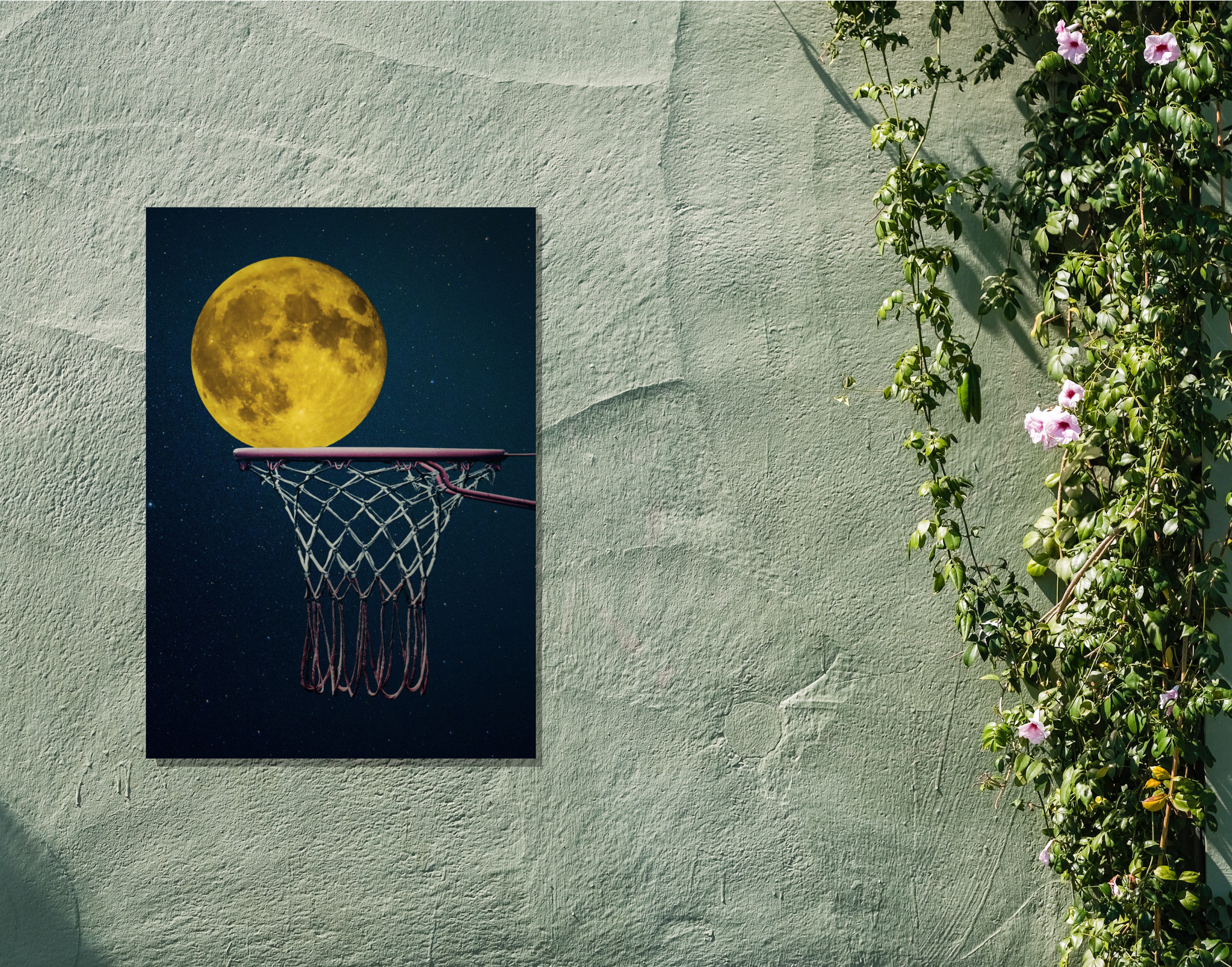 "GAME WITH THE MOON"- Shiny & Sturdy Metallic Poster Art That Pops & Sticks
