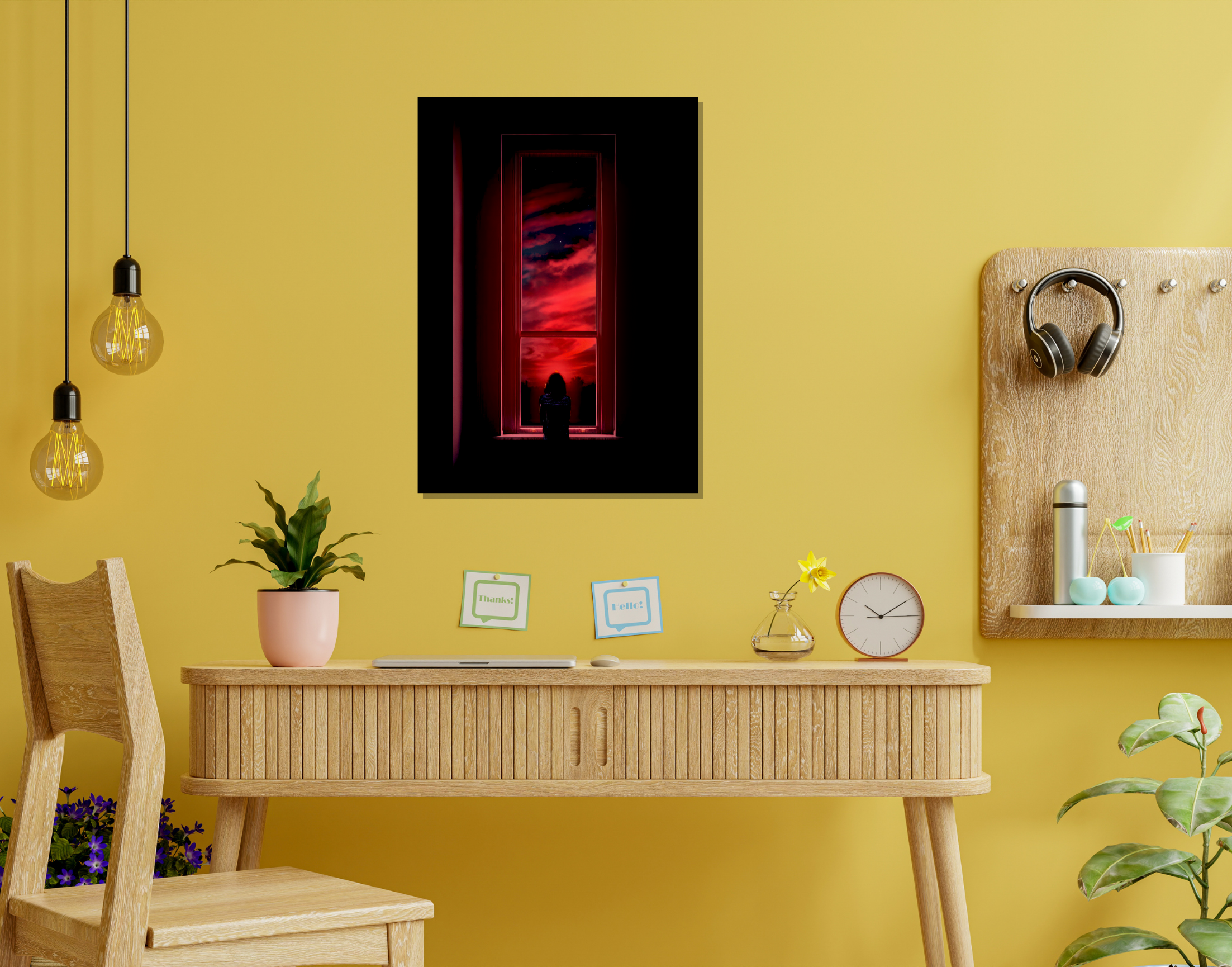 "THE RED WINDOW"- Shiny & Sturdy Metallic Poster Art That Pops & Sticks