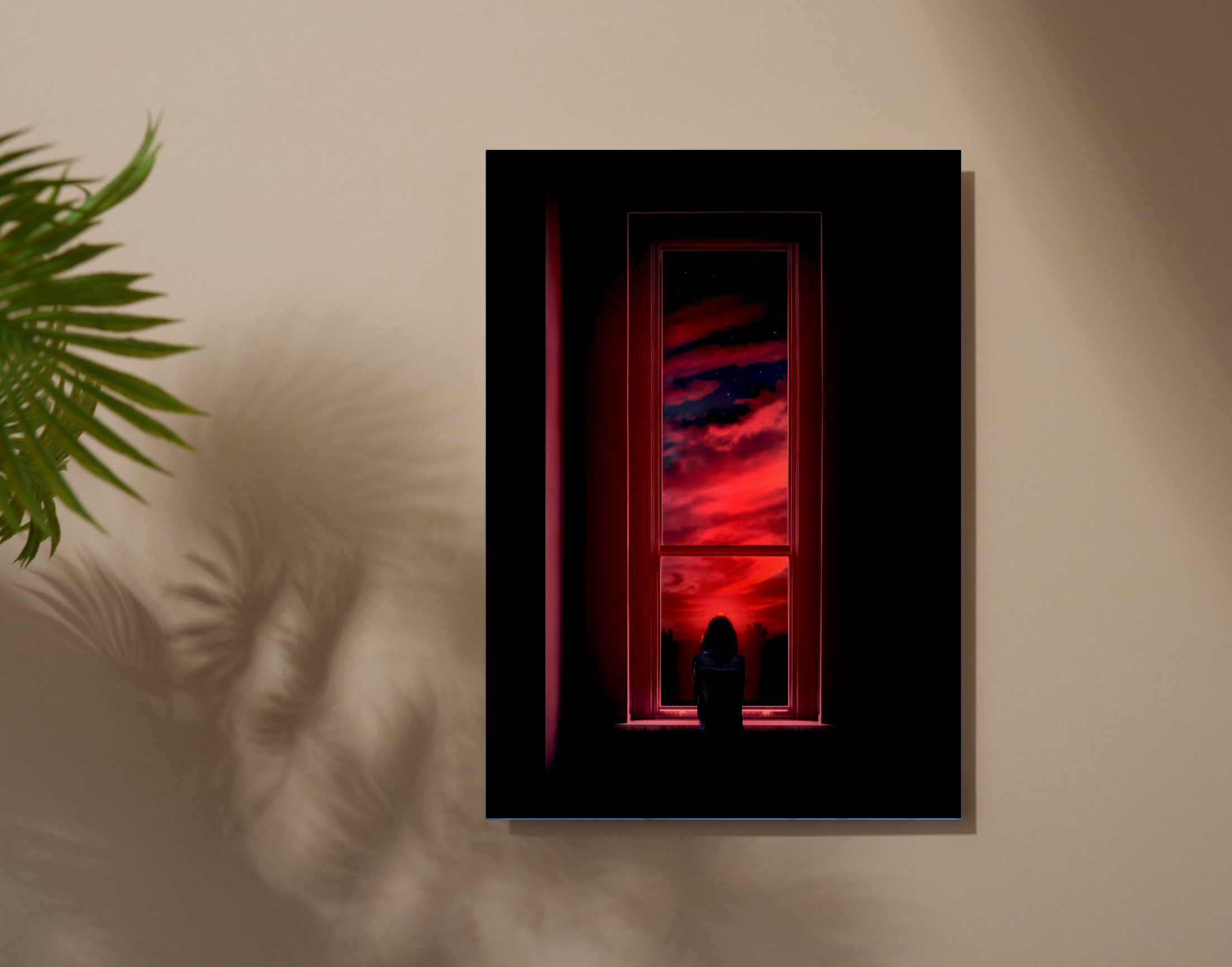 "THE RED WINDOW"- Shiny & Sturdy Metallic Poster Art That Pops & Sticks