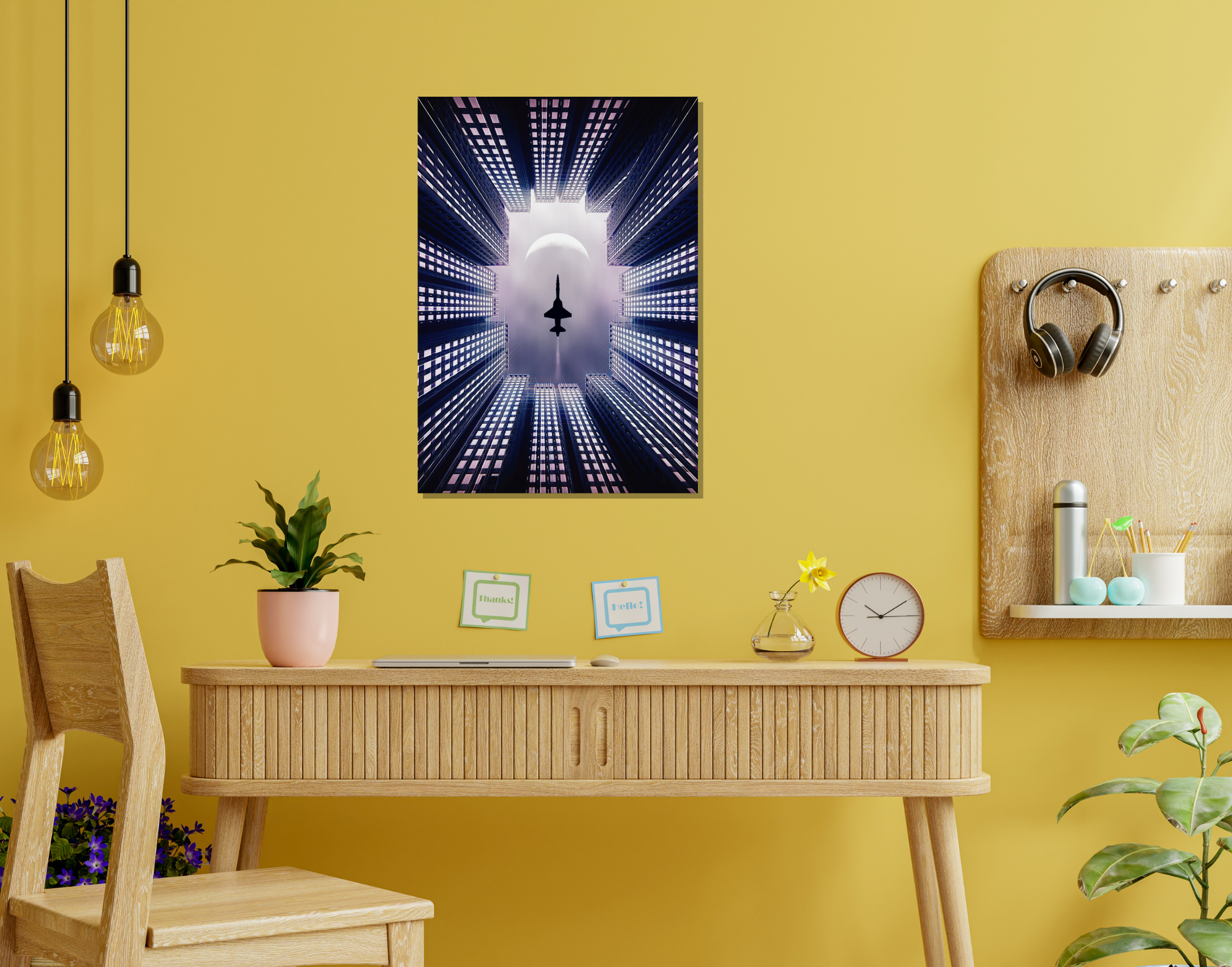 "REACH THE SKIES"- Shiny & Sturdy Metallic Poster Art That Pops & Sticks