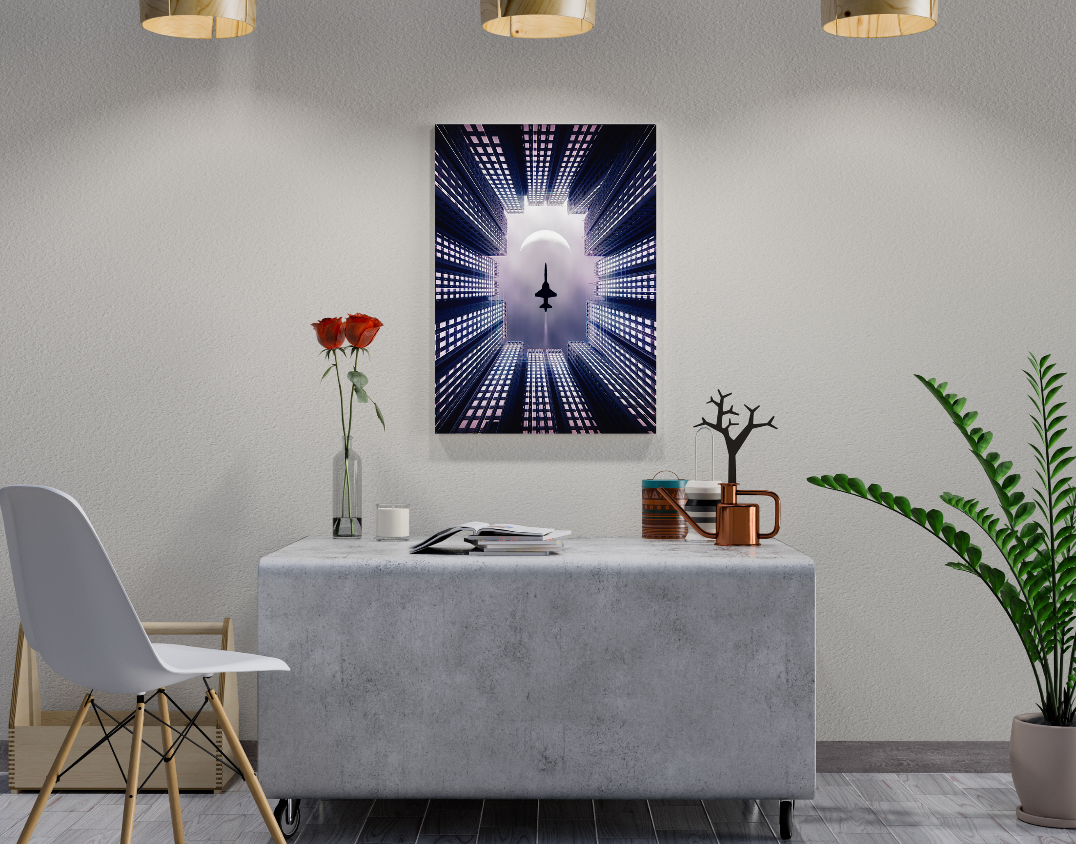 "REACH THE SKIES"- Shiny & Sturdy Metallic Poster Art That Pops & Sticks