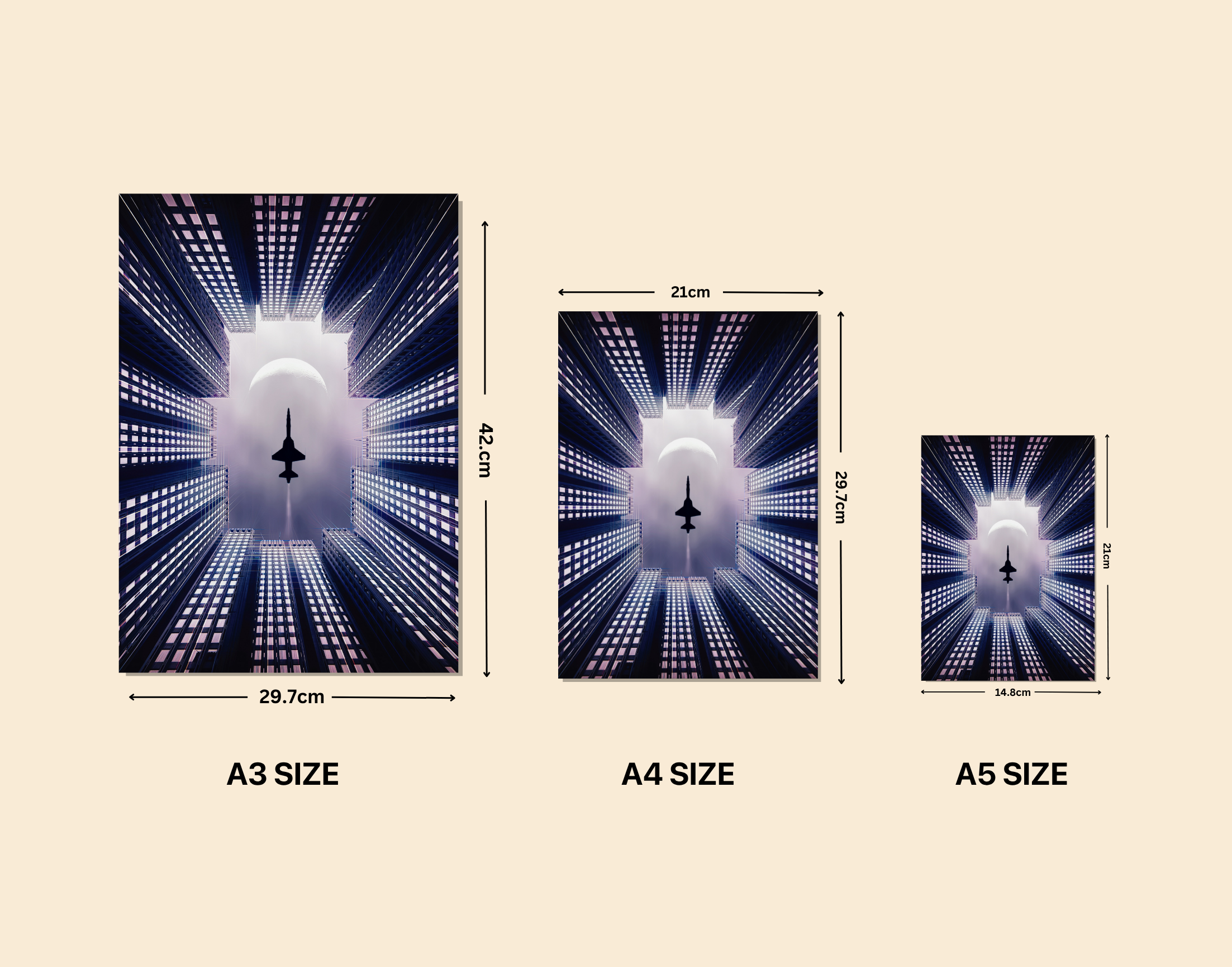 "REACH THE SKIES"- Shiny & Sturdy Metallic Poster Art That Pops & Sticks
