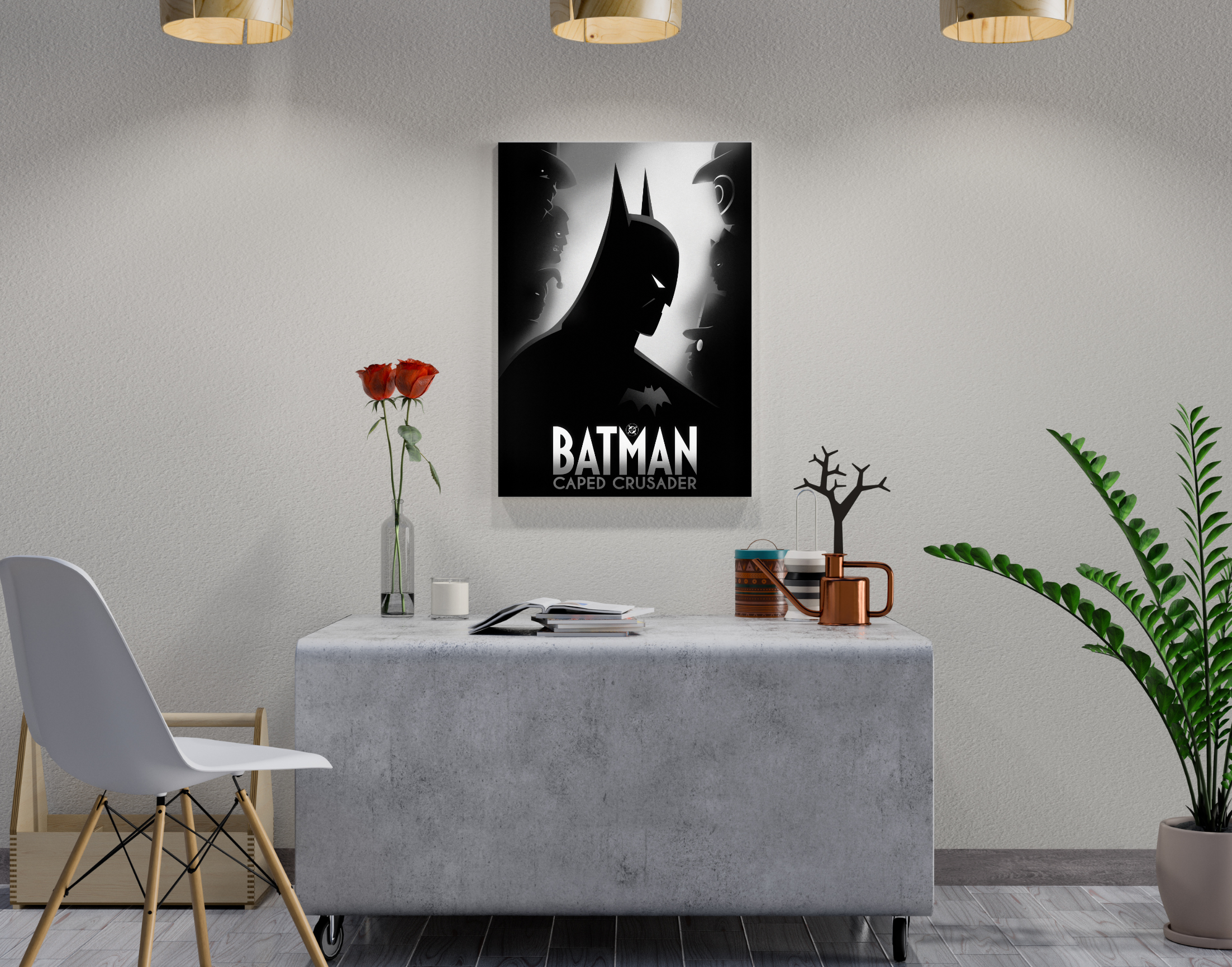 "BATMAN CAPED CRUSADER"- Shiny & Sturdy Metallic Poster Art That Pops & Sticks