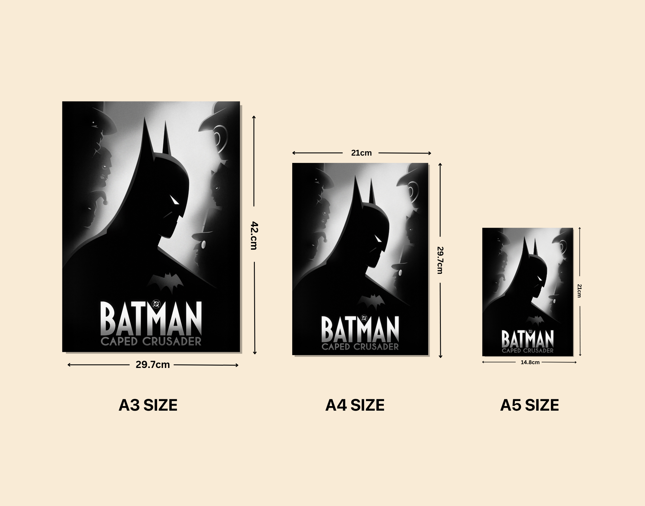 "BATMAN CAPED CRUSADER"- Shiny & Sturdy Metallic Poster Art That Pops & Sticks