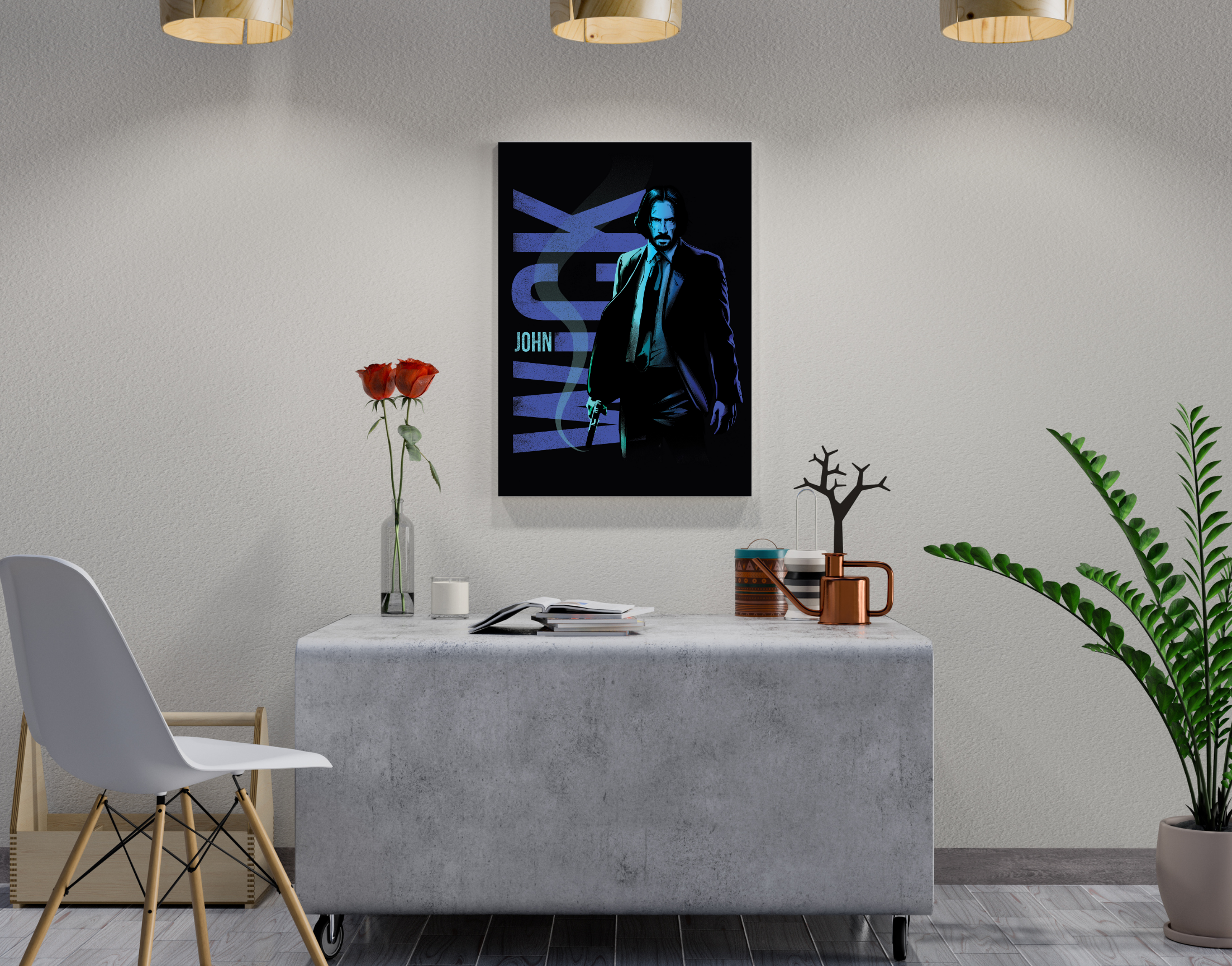 "JHON WICK- THE BOSS"- Shiny & Sturdy Metallic Poster Art That Pops & Sticks