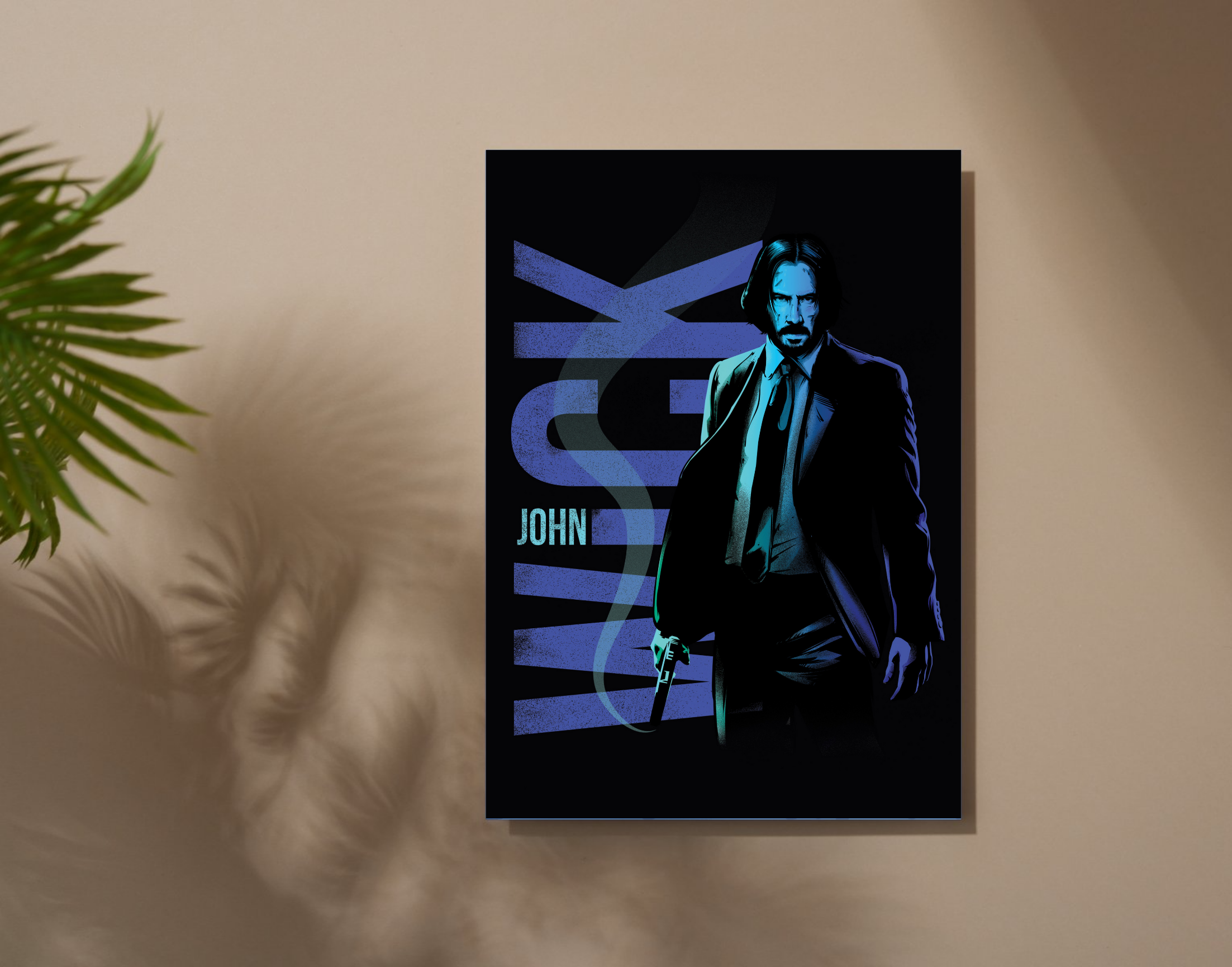 "JHON WICK- THE BOSS"- Shiny & Sturdy Metallic Poster Art That Pops & Sticks
