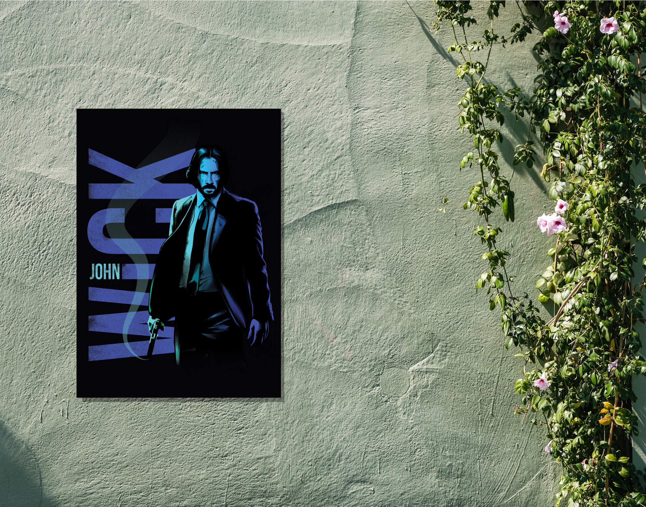 "JHON WICK- THE BOSS"- Shiny & Sturdy Metallic Poster Art That Pops & Sticks