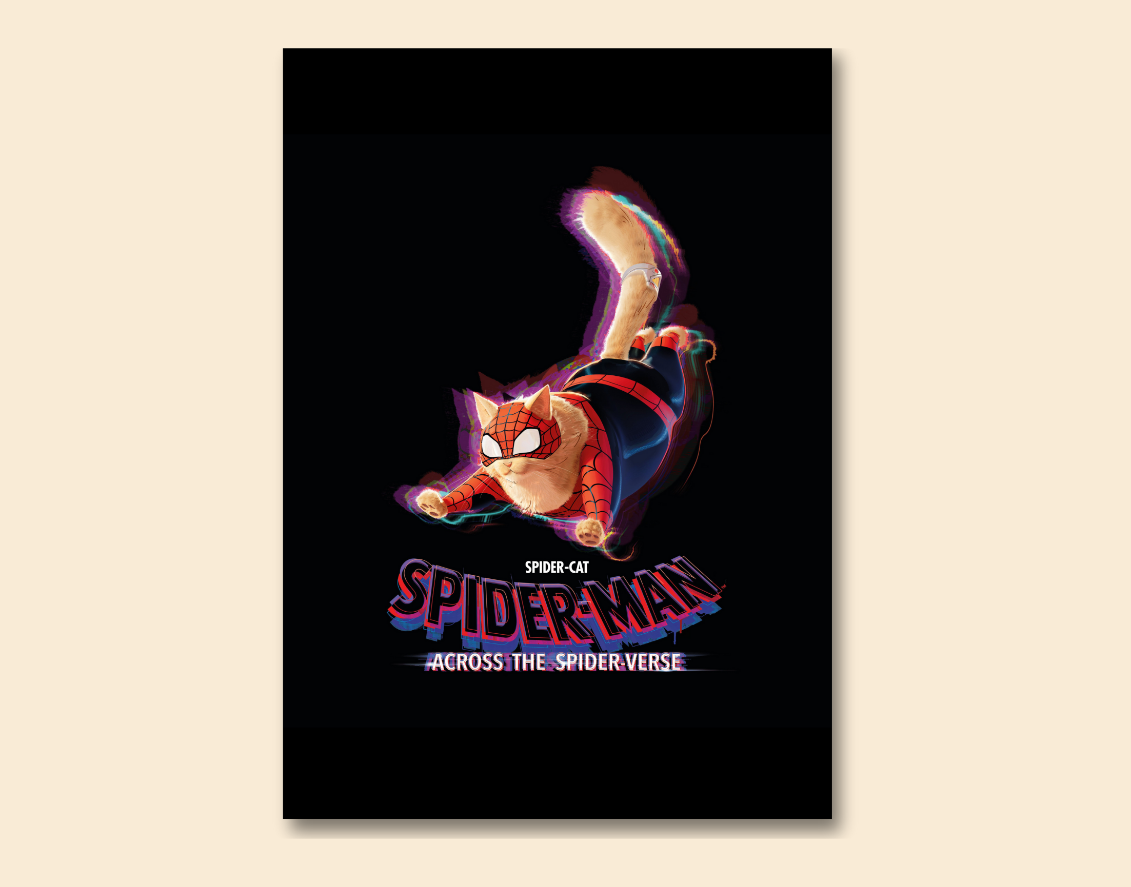 "SPIDER CAT"- Shiny & Sturdy Metallic Poster Art That Pops & Sticks