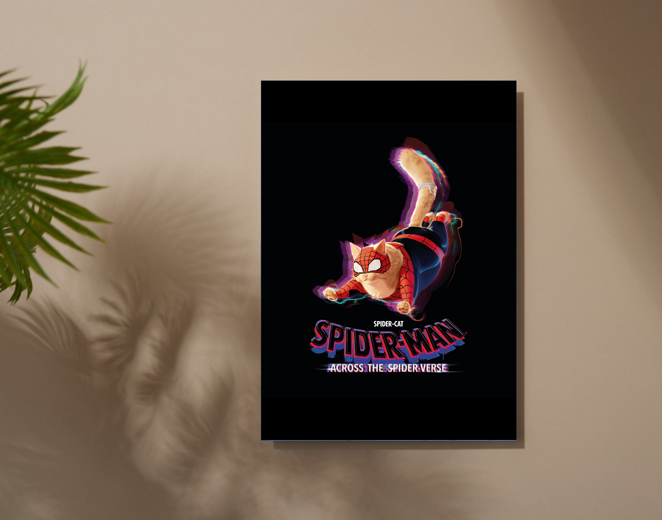 "SPIDER CAT"- Shiny & Sturdy Metallic Poster Art That Pops & Sticks