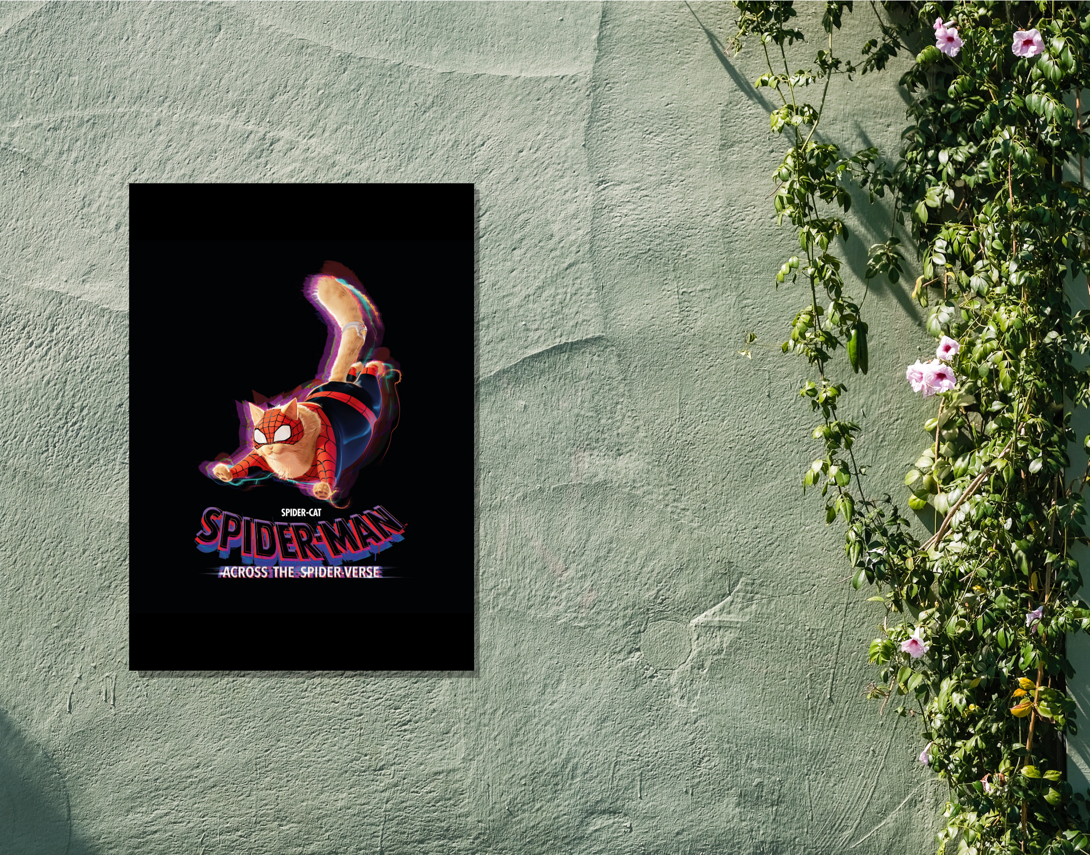 "SPIDER CAT"- Shiny & Sturdy Metallic Poster Art That Pops & Sticks