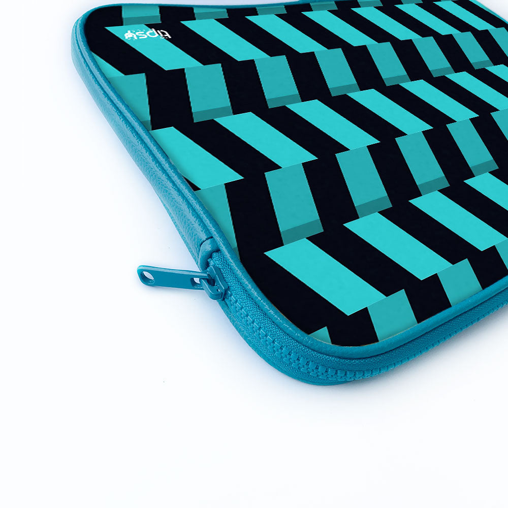 "BLACK AND BLUE STRIPE" Laptop Sleeves:Bold Modern Design for Every Size