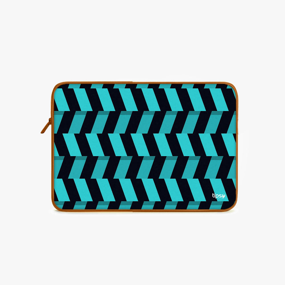 "BLACK AND BLUE STRIPE" Laptop Sleeves:Bold Modern Design for Every Size