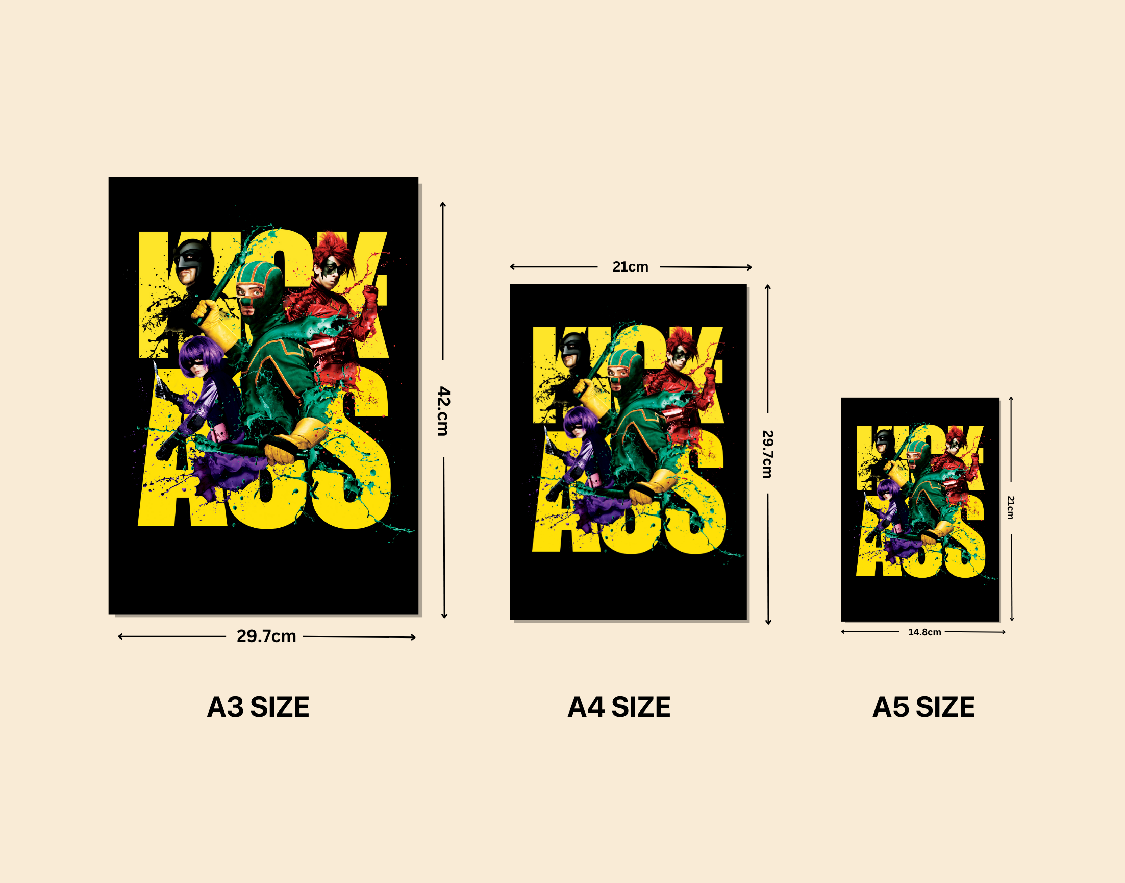 "KICK ASS"- Shiny & Sturdy Metallic Poster Art That Pops & Sticks