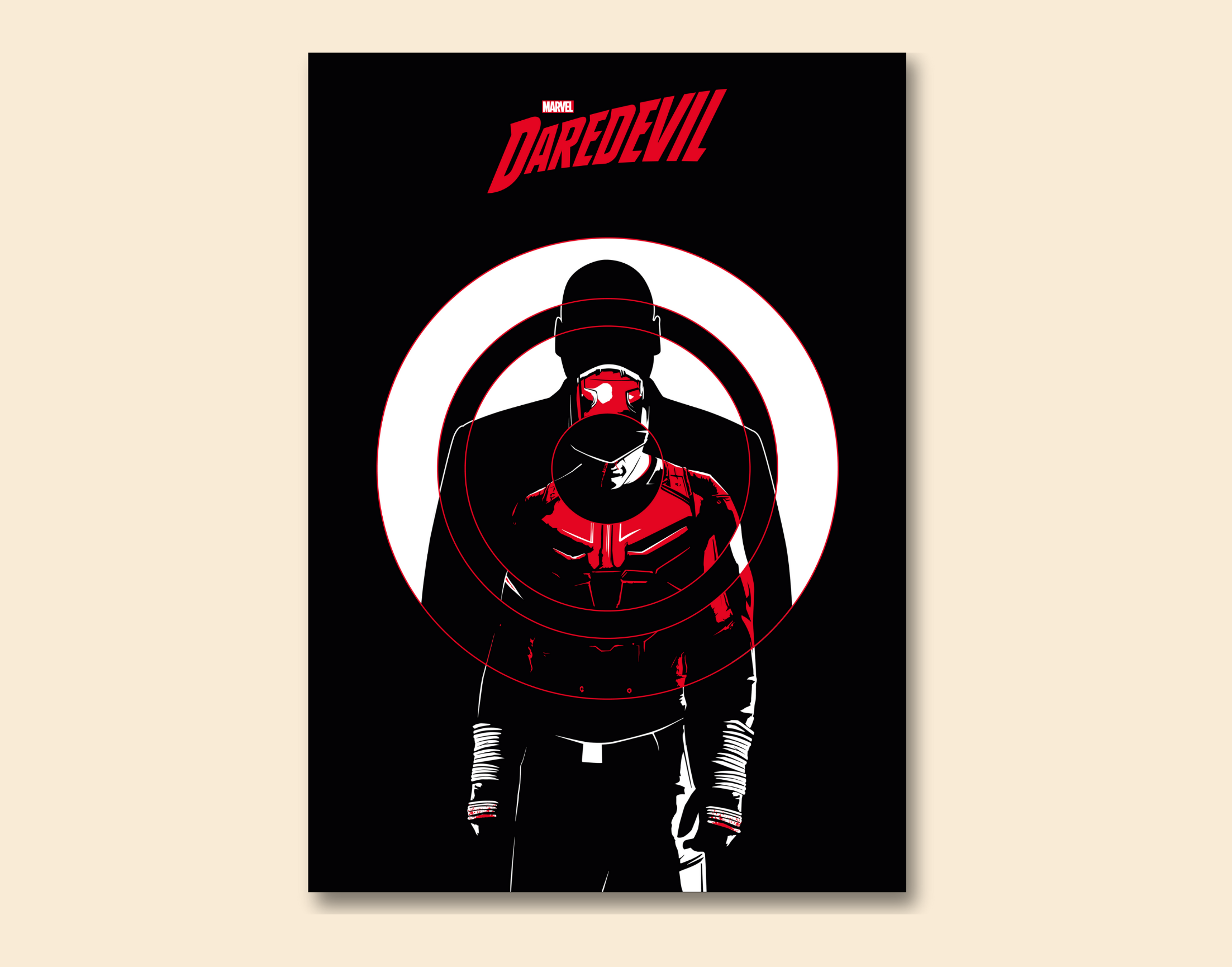 "DAREDEVIL-MARVEL"- Shiny & Sturdy Metallic Poster Art That Pops & Sticks