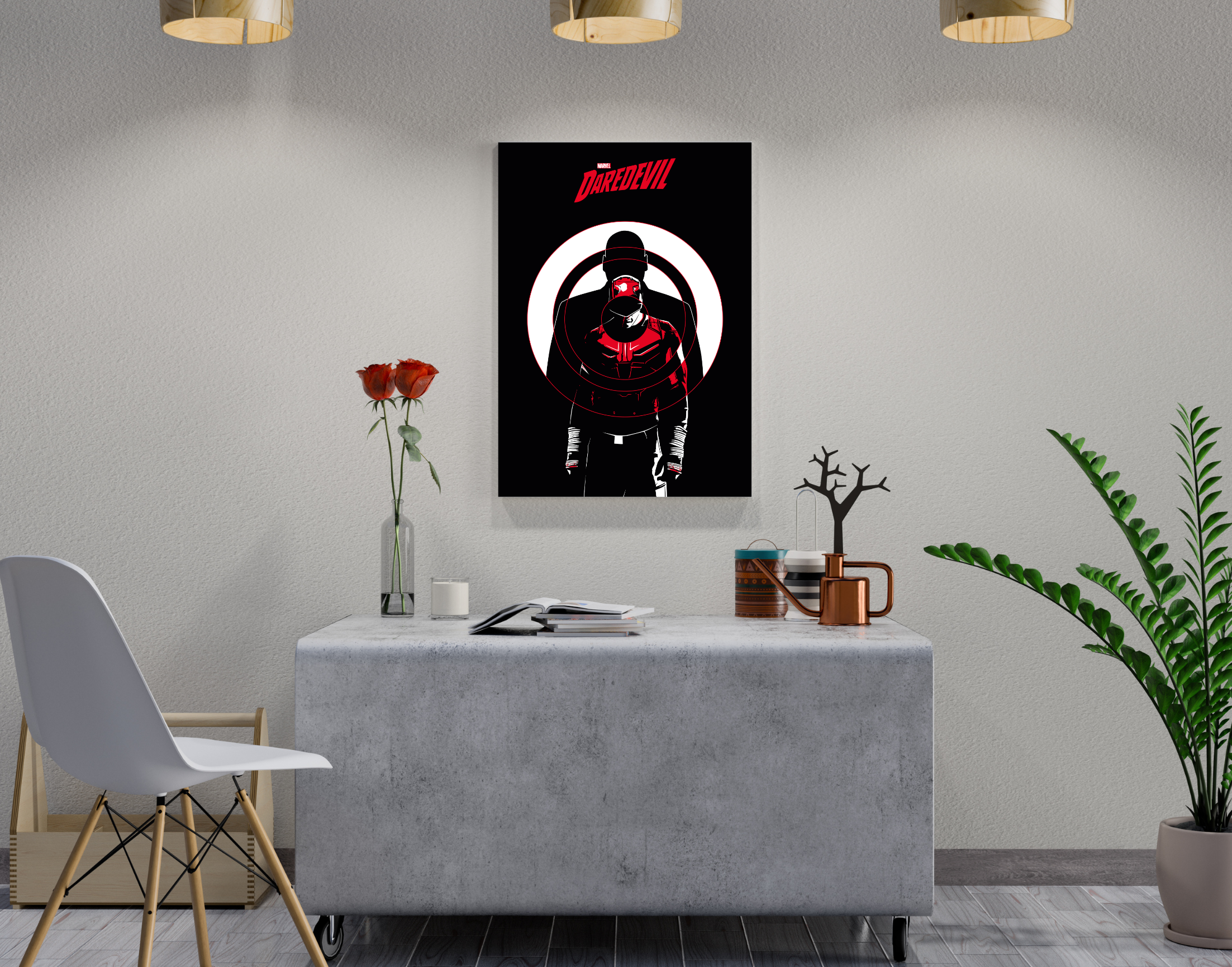 "DAREDEVIL-MARVEL"- Shiny & Sturdy Metallic Poster Art That Pops & Sticks