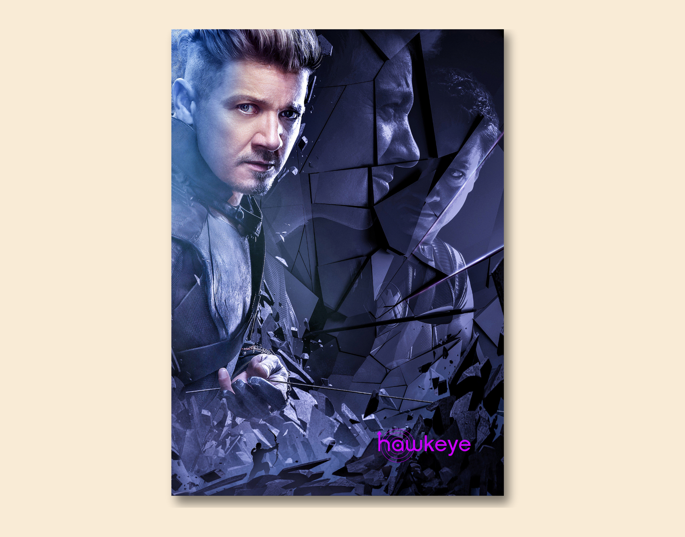 "HAWKEYE- MIRROR VIEW"- Shiny & Sturdy Metallic Poster Art That Pops & Sticks
