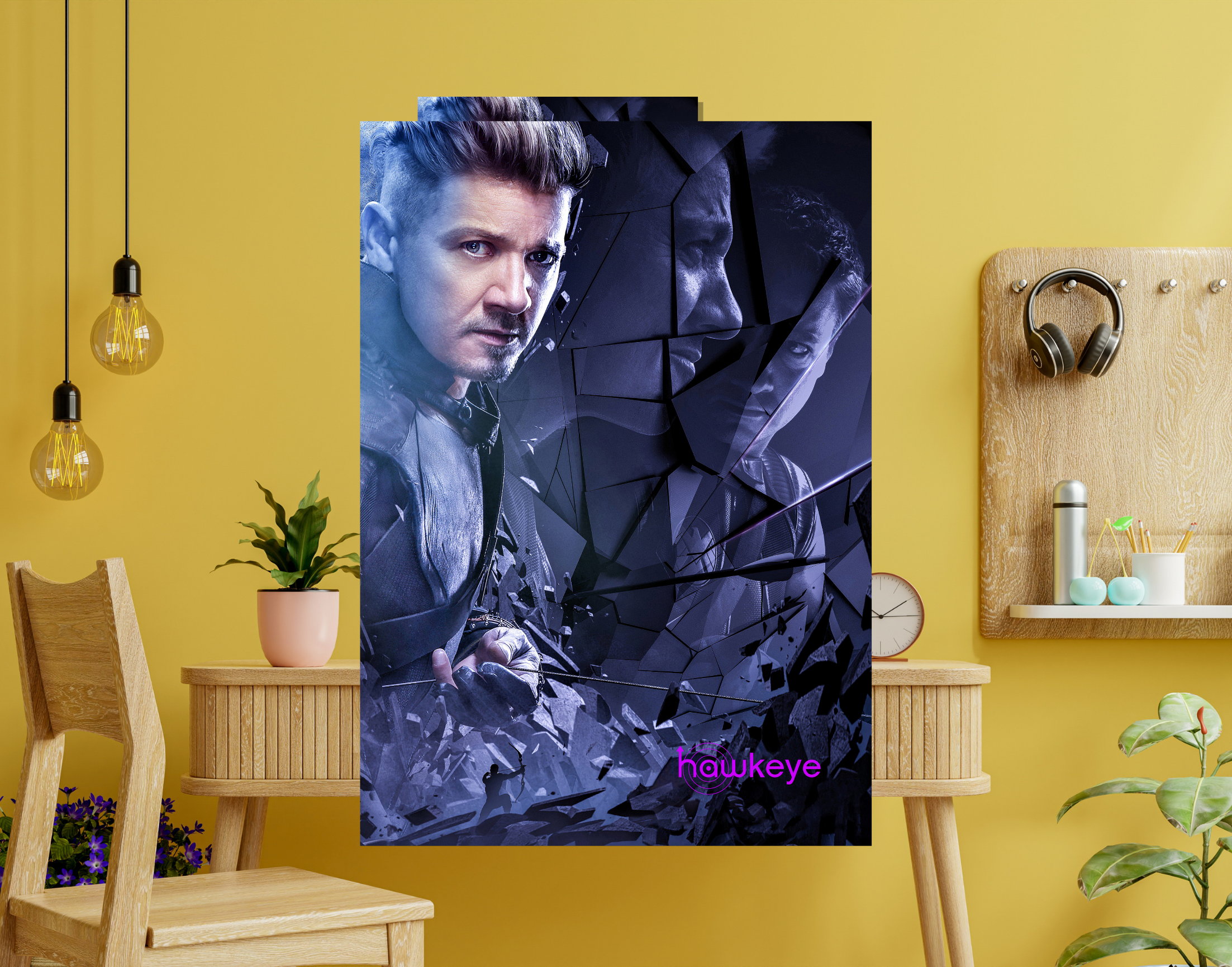 "HAWKEYE- MIRROR VIEW"- Shiny & Sturdy Metallic Poster Art That Pops & Sticks