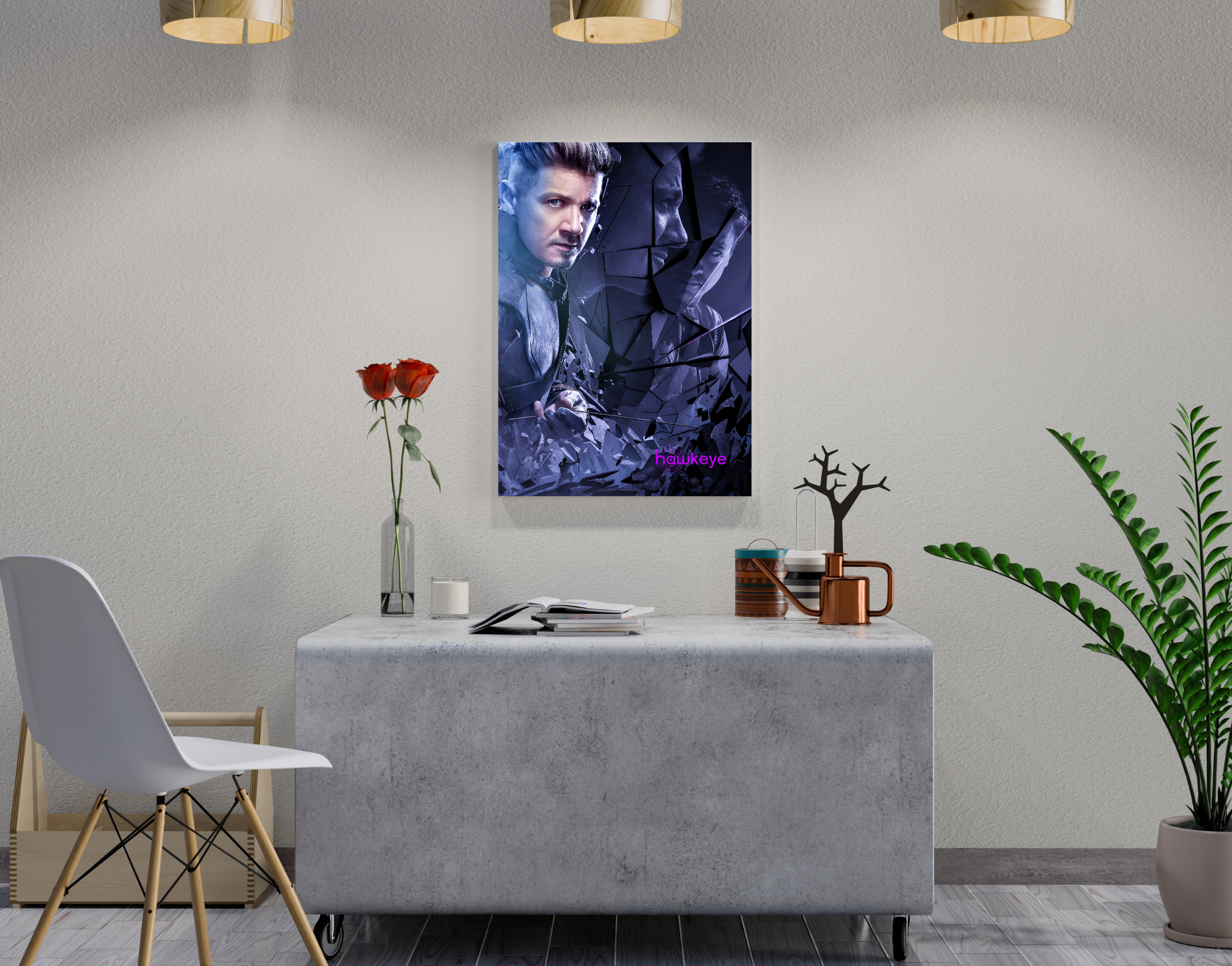 "HAWKEYE- MIRROR VIEW"- Shiny & Sturdy Metallic Poster Art That Pops & Sticks