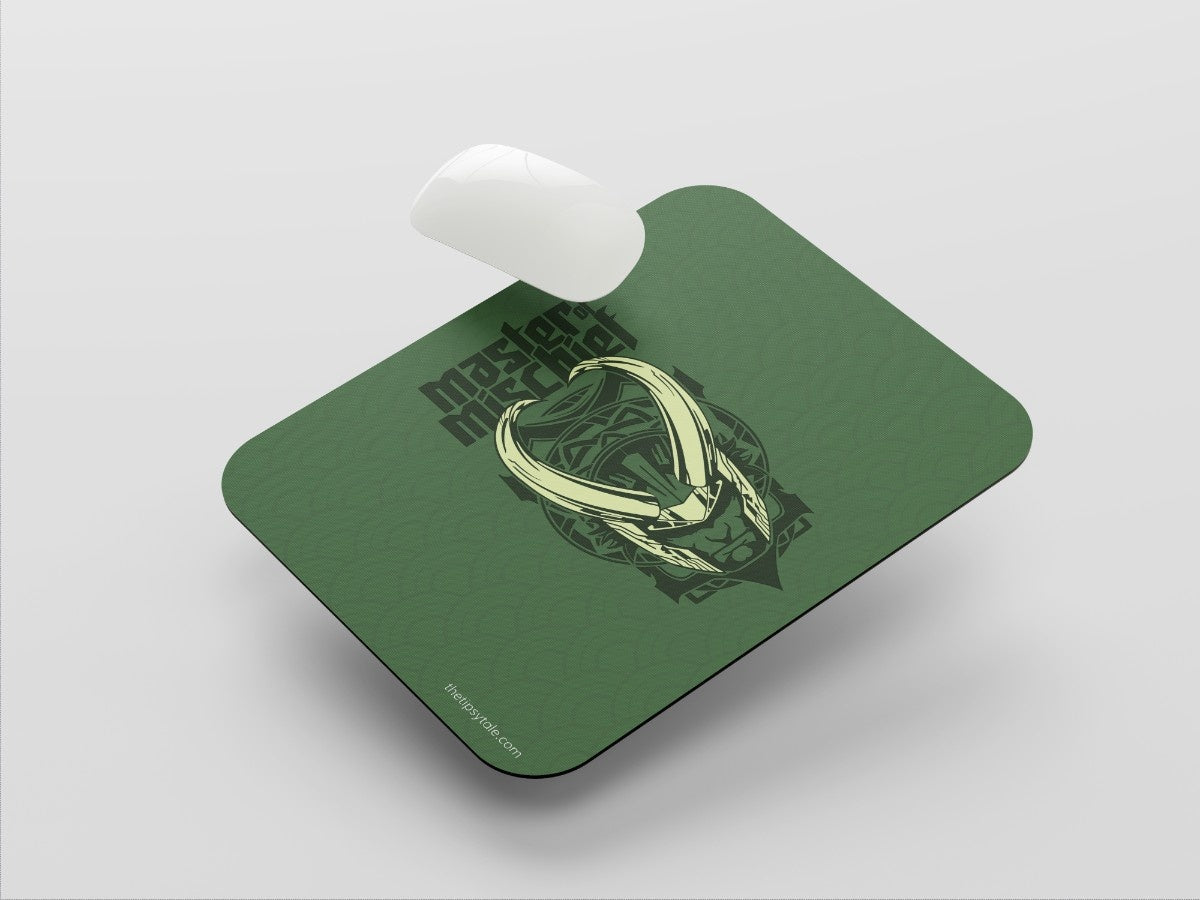 "MASTER OF MISCHIEF- LOKI" Mousepad Enhance Your Workspace with Style