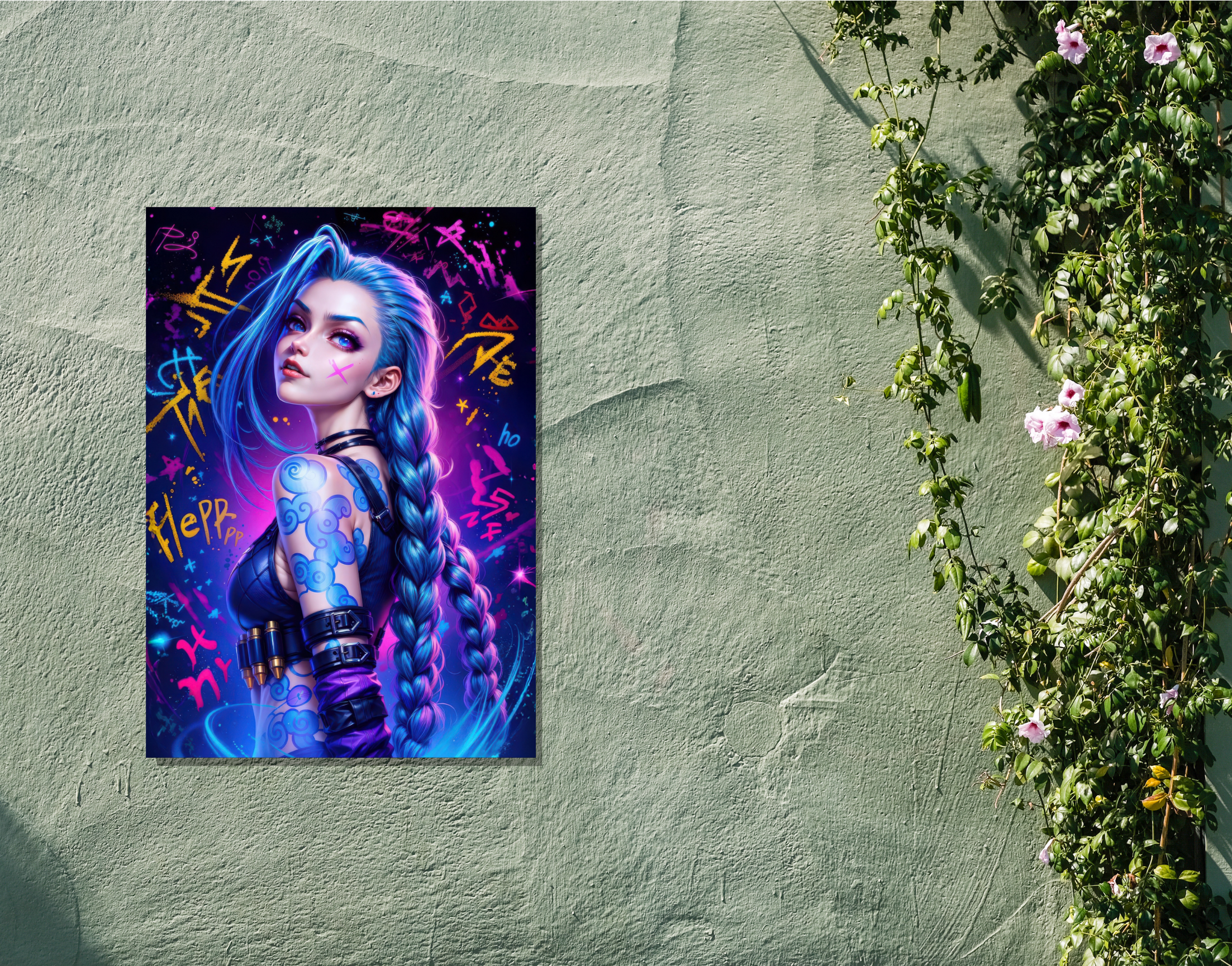 "JINX - ARCANE"- Shiny & Sturdy Metallic Poster Art That Pops & Sticks