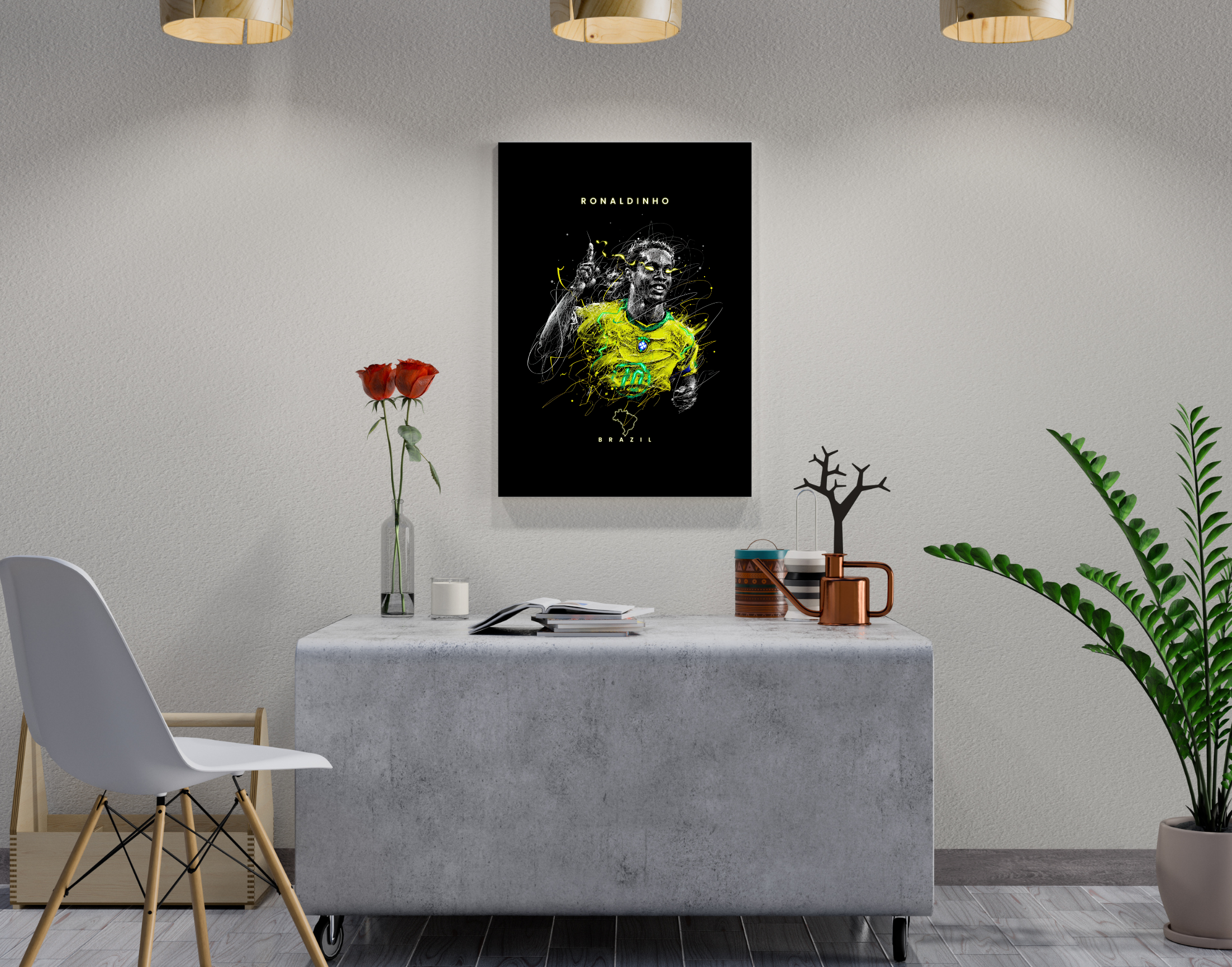 "RONALDHINO- BRAZIL"- Shiny & Sturdy Metallic Poster Art That Pops & Sticks
