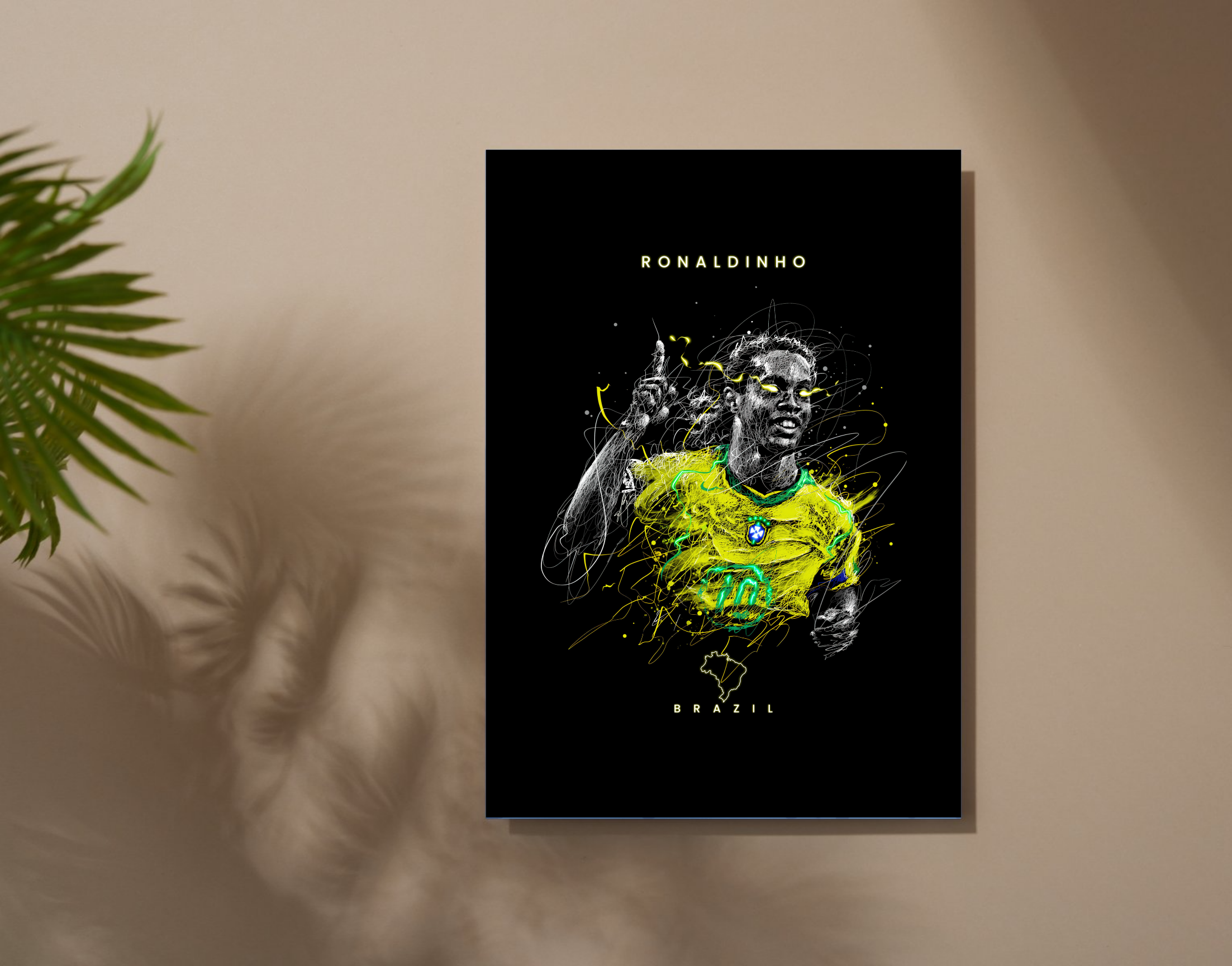 "RONALDHINO- BRAZIL"- Shiny & Sturdy Metallic Poster Art That Pops & Sticks