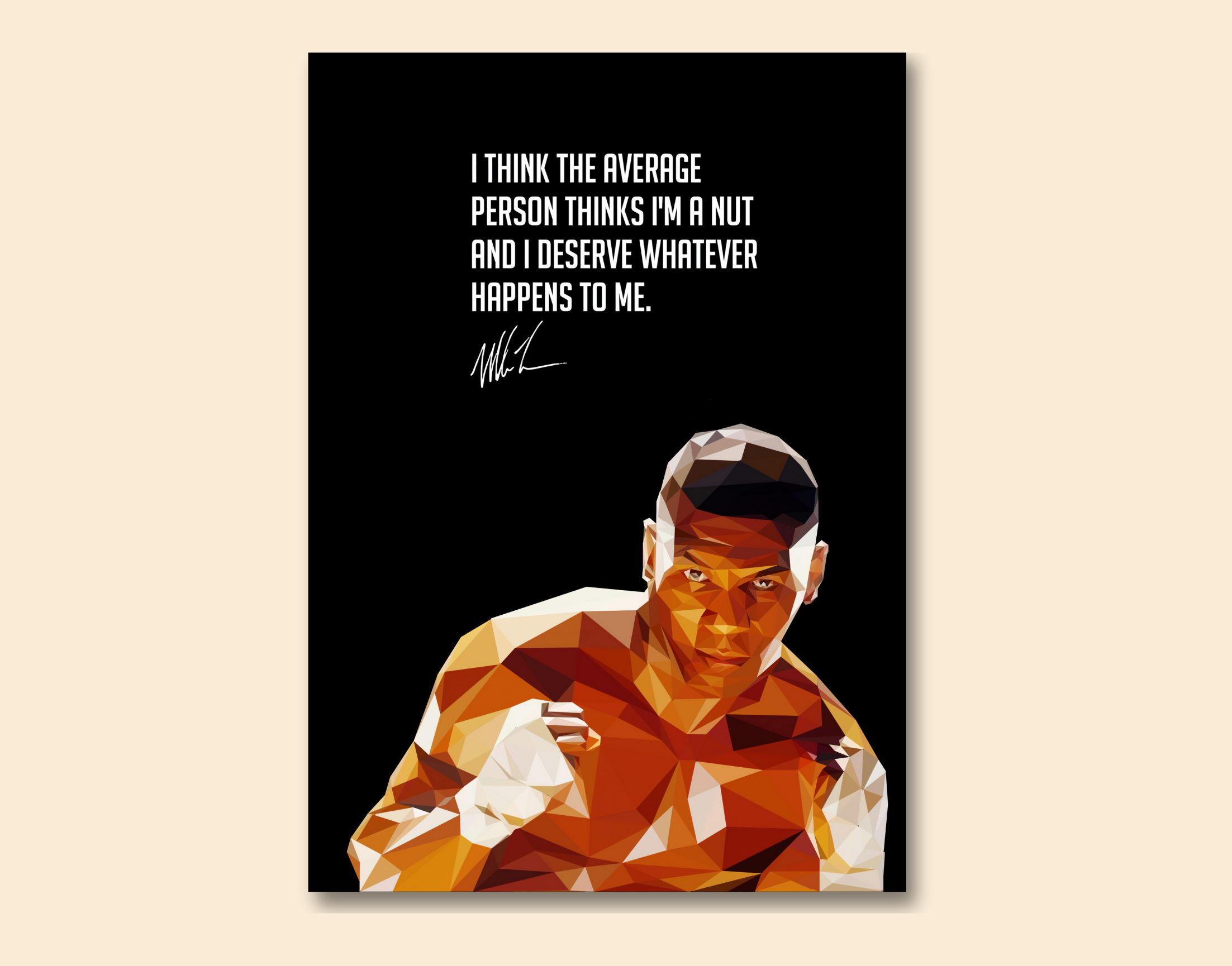 "Mike Tyson- Boxer"- Shiny & Sturdy Metallic Poster Art That Pops & Sticks