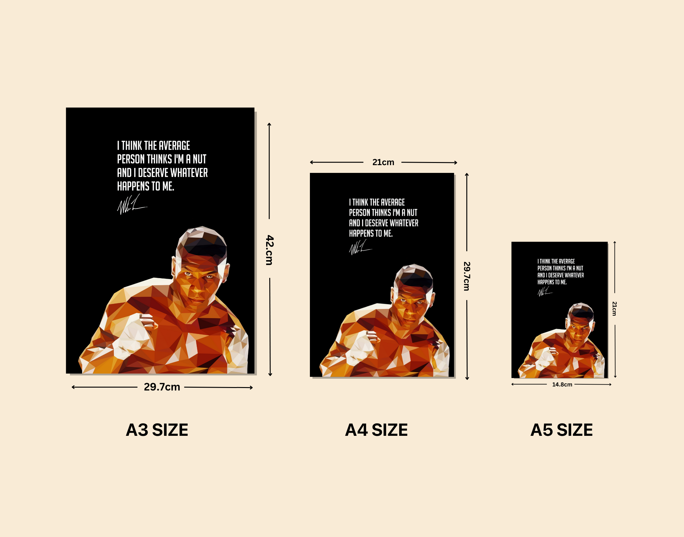 "Mike Tyson- Boxer"- Shiny & Sturdy Metallic Poster Art That Pops & Sticks