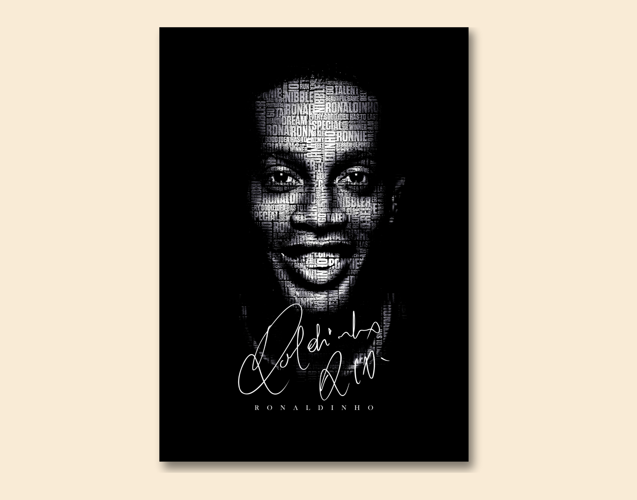 " RONALDINHO- Footballer"- Shiny & Sturdy Metallic Poster Art That Pops & Sticks