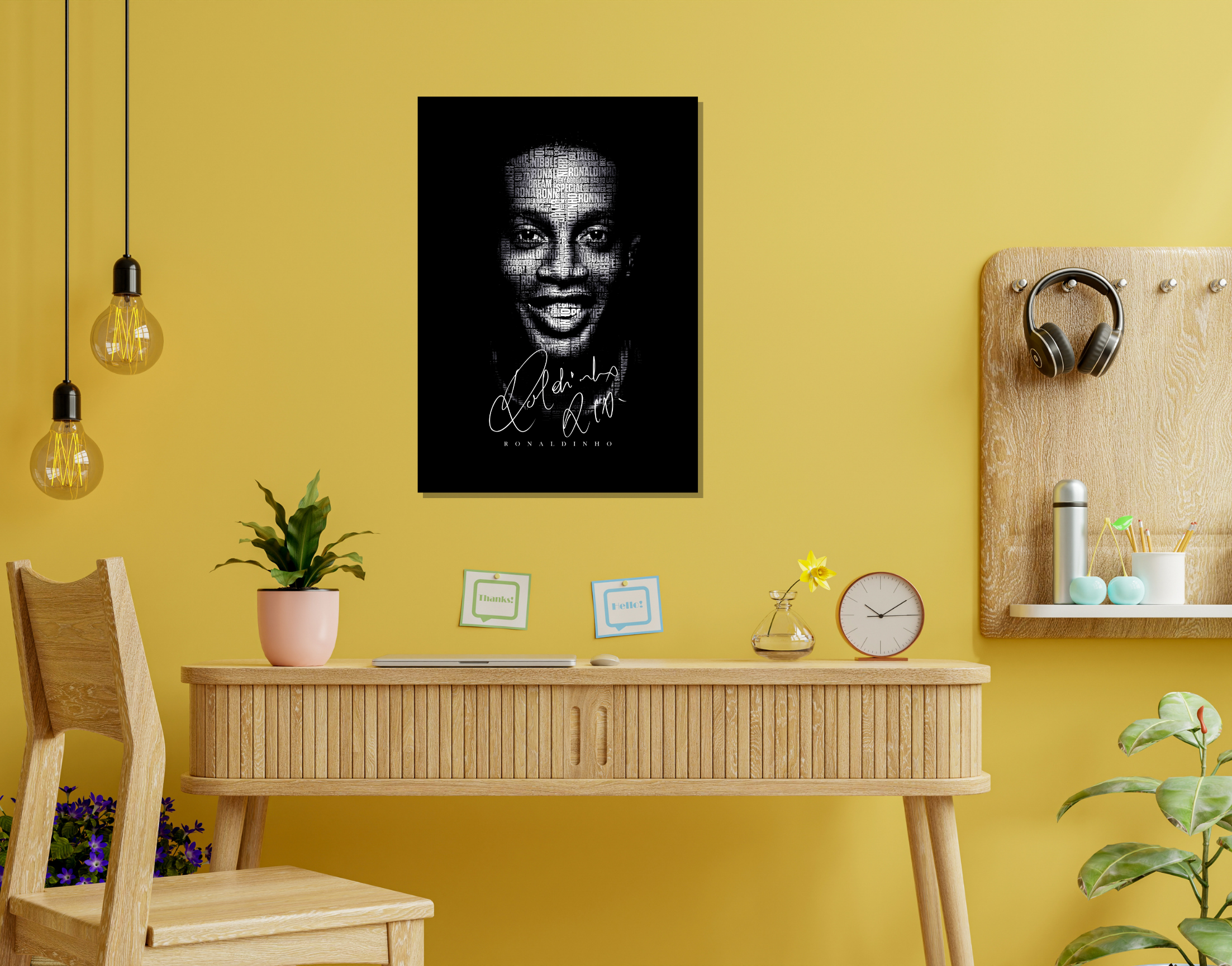 " RONALDINHO- Footballer"- Shiny & Sturdy Metallic Poster Art That Pops & Sticks