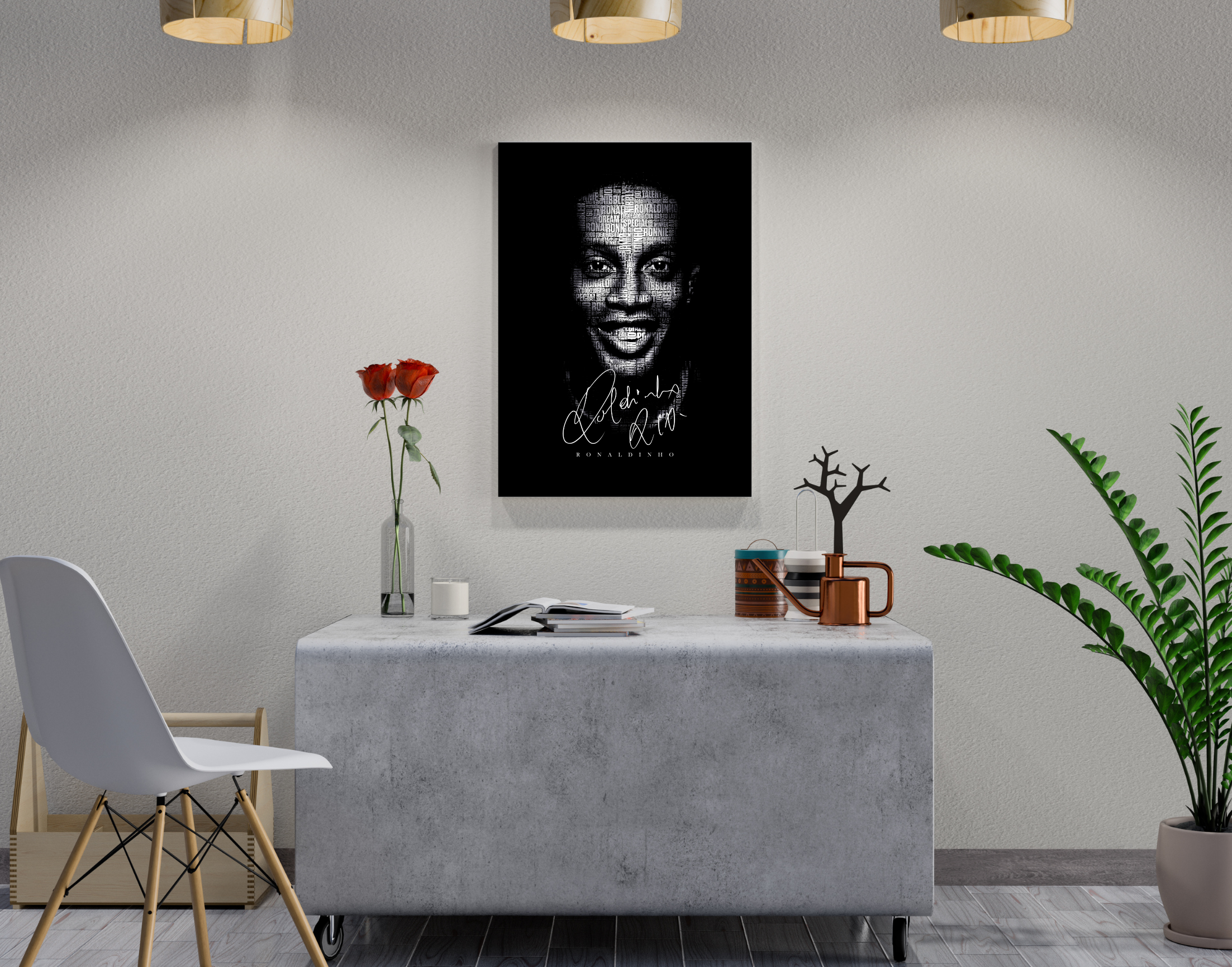 " RONALDINHO- Footballer"- Shiny & Sturdy Metallic Poster Art That Pops & Sticks