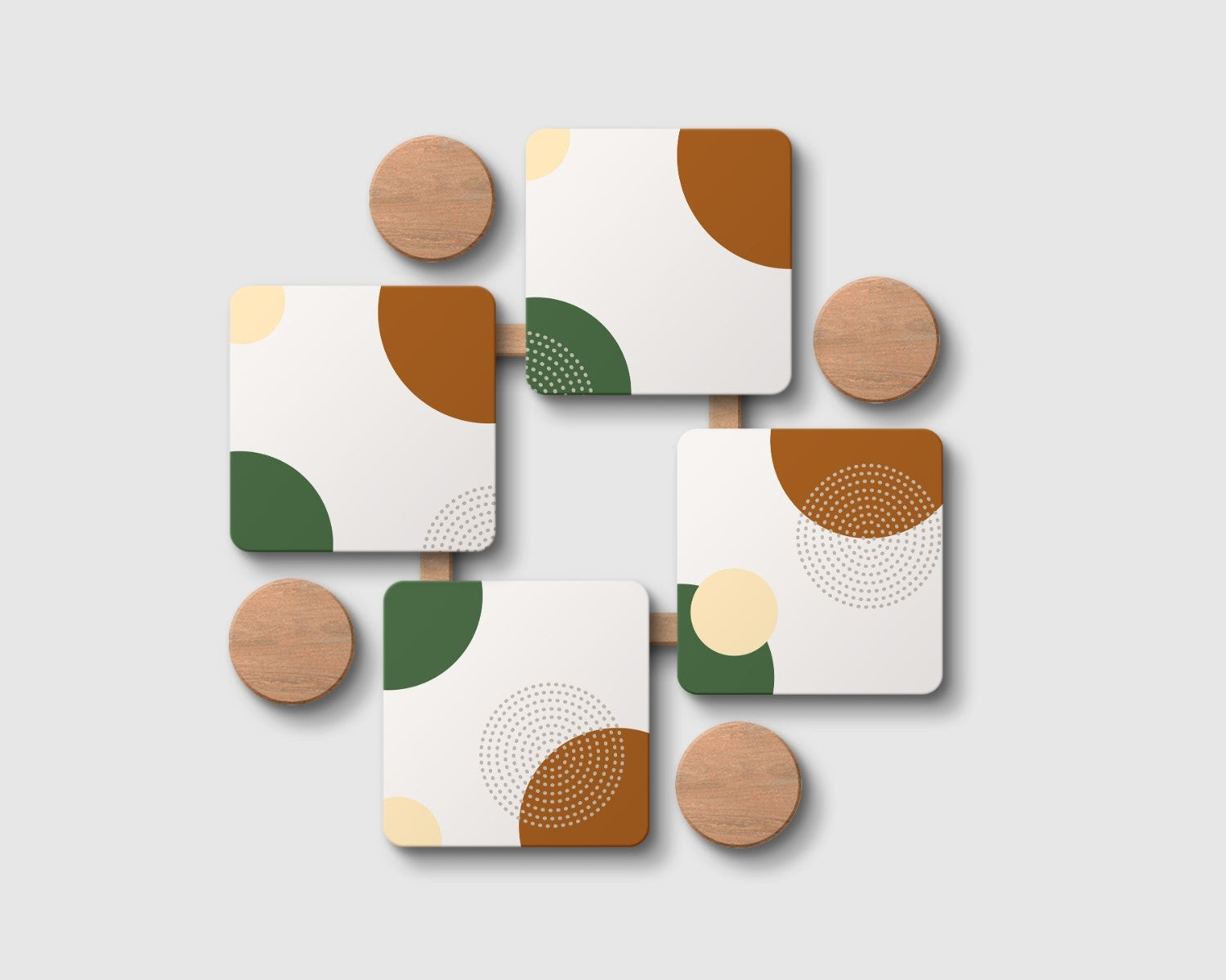 White Abstract' Coaster Set of 4