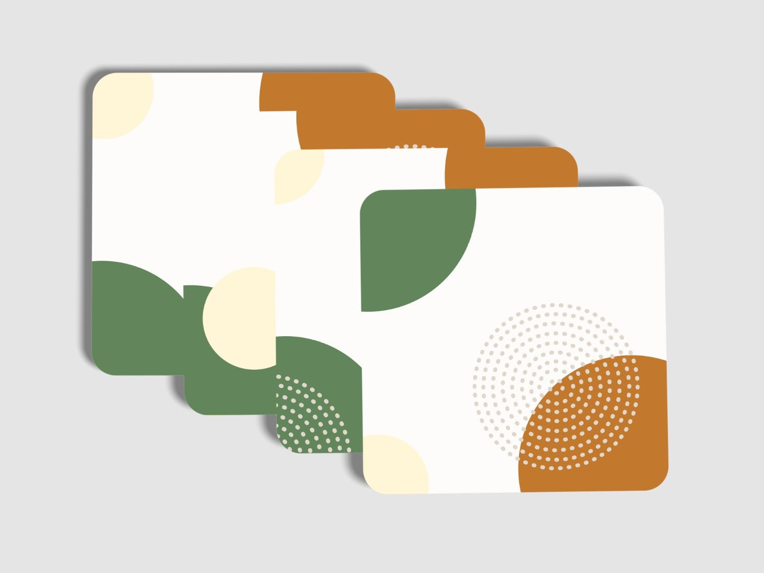 White Abstract' Coaster Set of 4